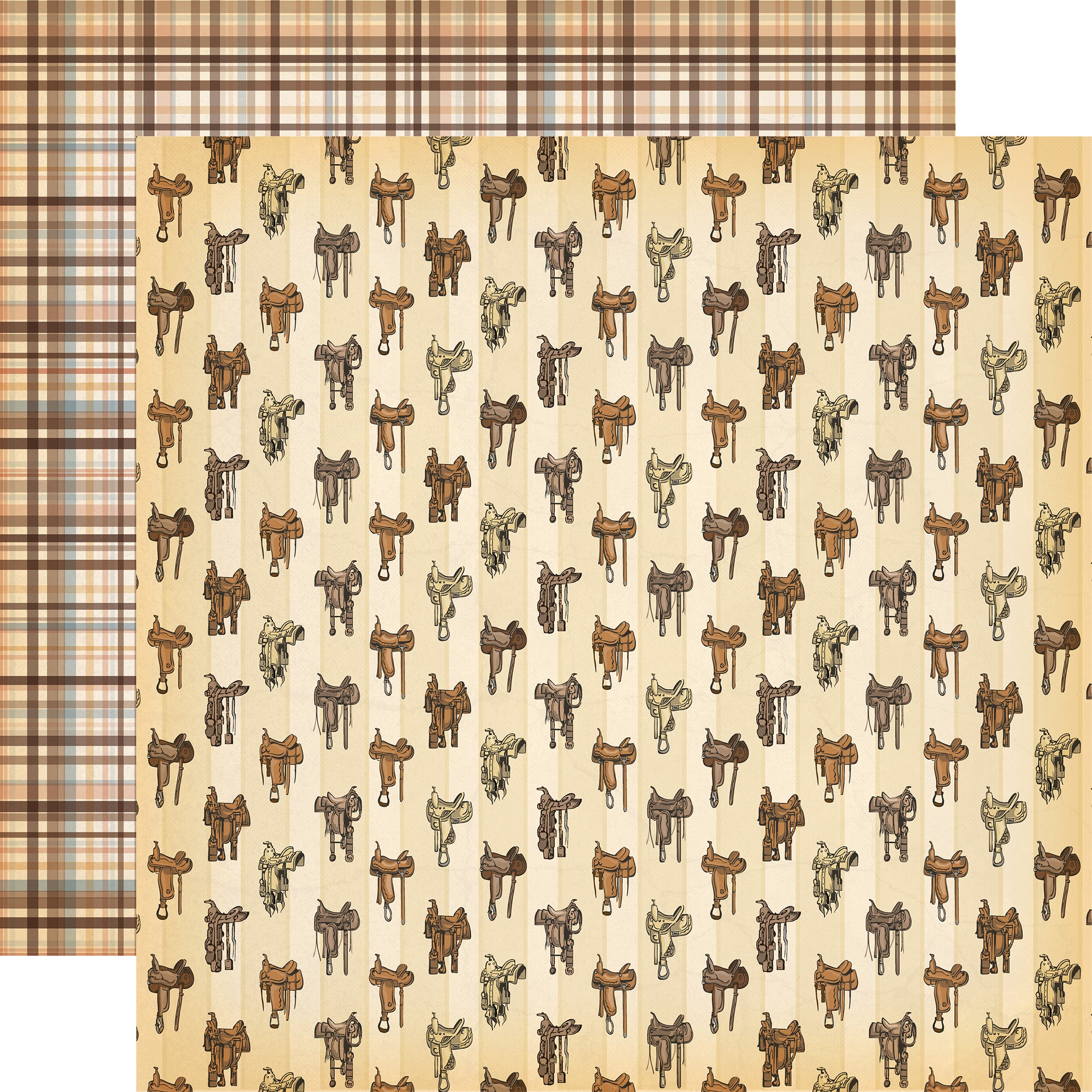 Cowboys Collection Saddle Up 12 x 12 Double-Sided Scrapbook Paper by Echo Park Paper