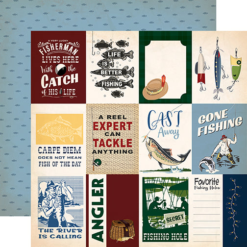 Gone Fishing 12 x 12 Scrapbook Collection Kit by Carta Bella - 13 Pieces