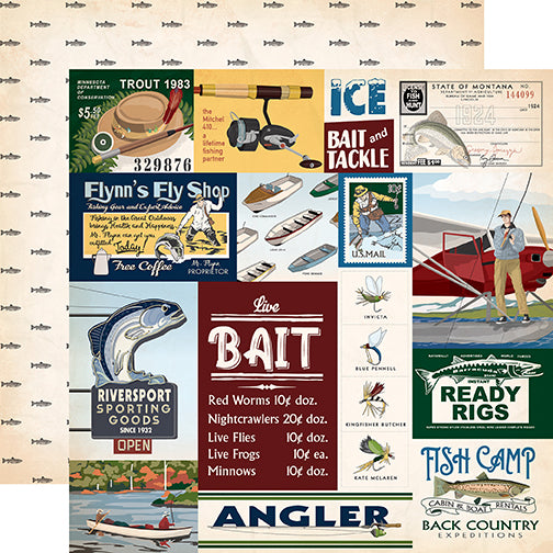 Gone Fishing 12 x 12 Scrapbook Collection Kit by Carta Bella - 13 Pieces