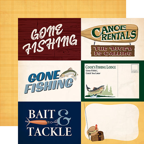 Gone Fishing 12 x 12 Scrapbook Collection Kit by Carta Bella - 13 Pieces