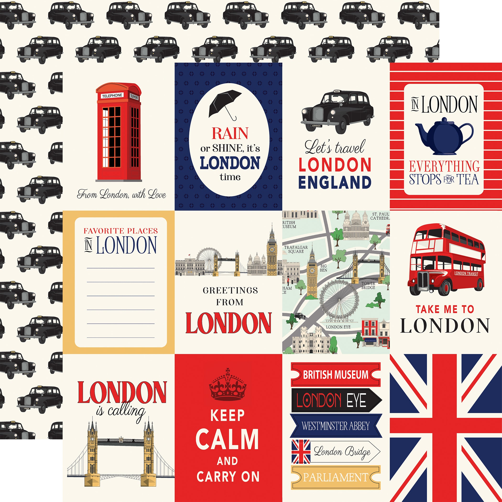 London Collection Scrapbook Collection Kit by Carta Bella - 13 Pieces