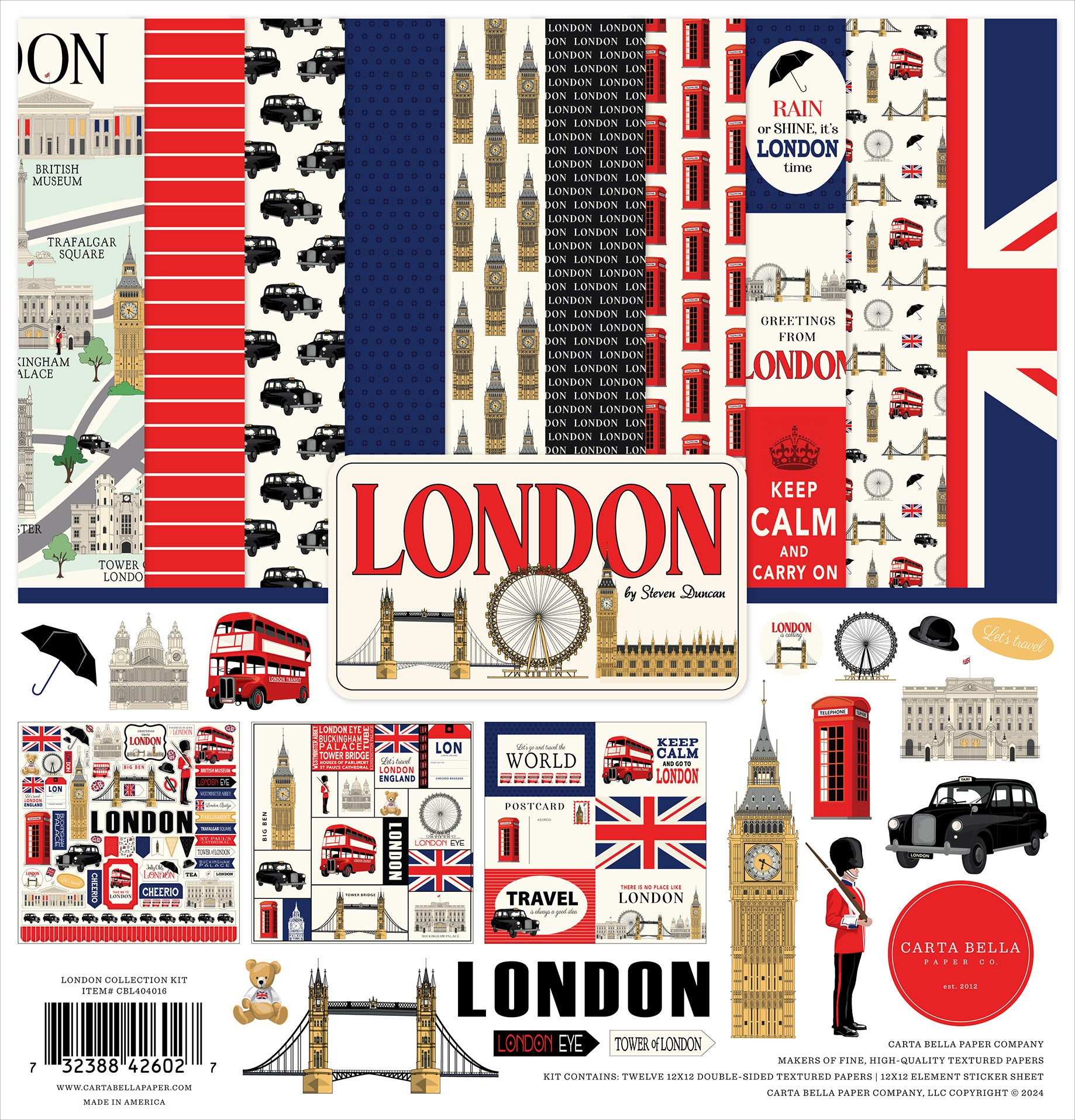 London Collection Scrapbook Collection Kit by Carta Bella - 13 Pieces