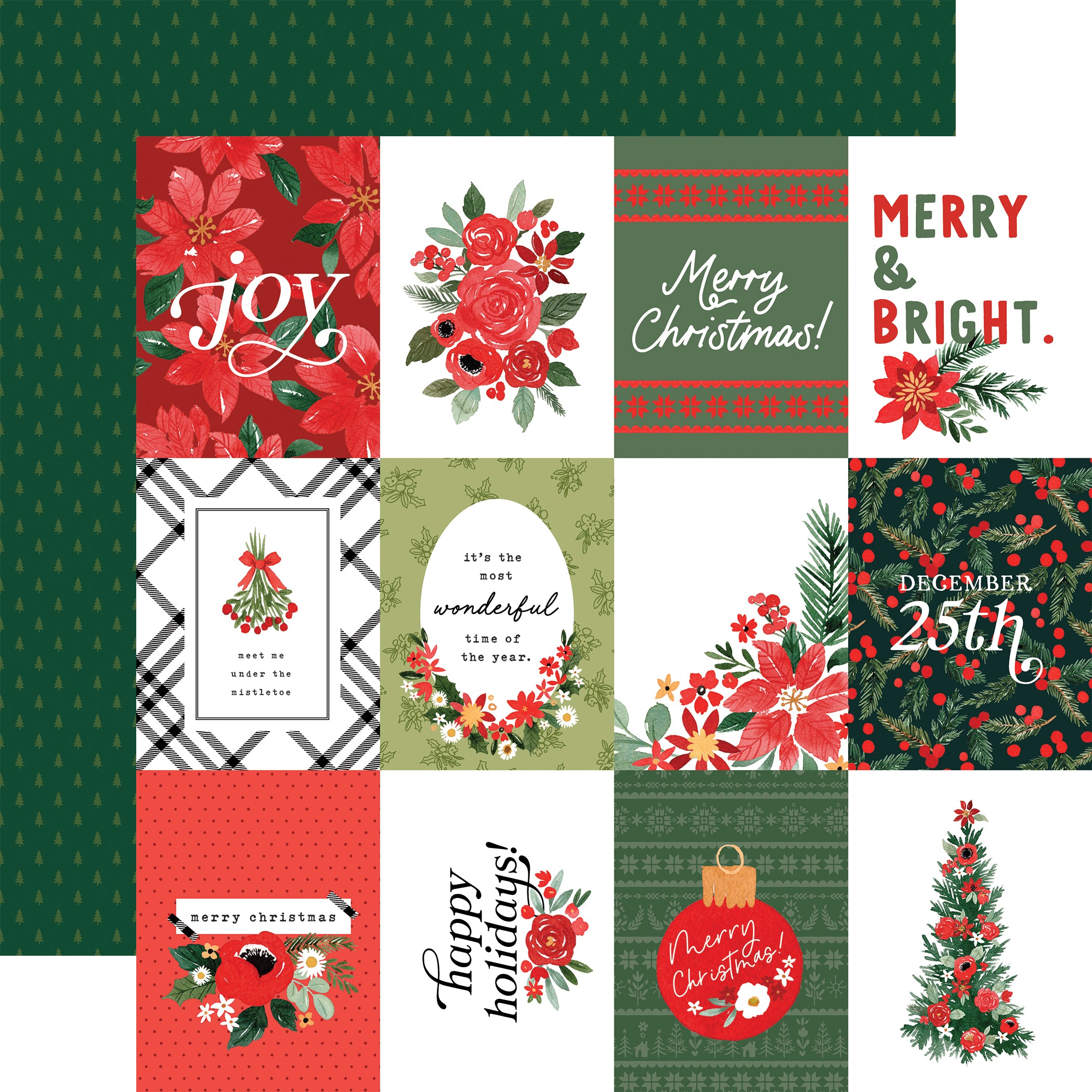 Christmas Flora Collection 12 x 12 Scrapbook Collection Kit by Carta Bella