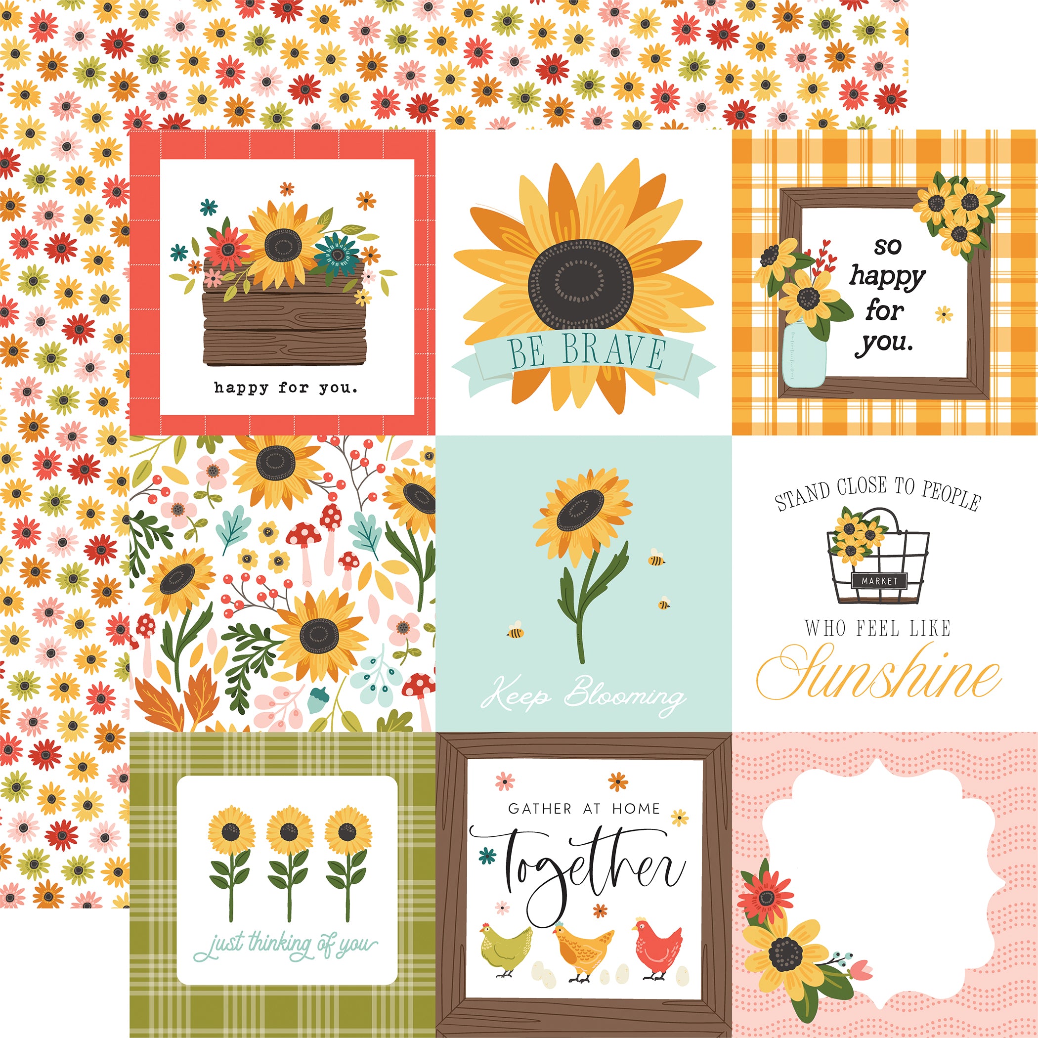 Sunflower Summer Collection 12 x 12 Scrapbook Page Kit by Carta Bella