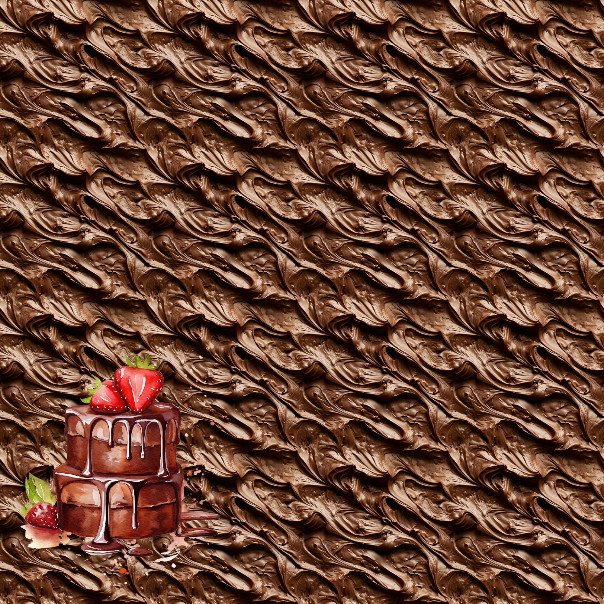 Chocolate Heaven Collection Decadent Chocolate 12 x 12 Double-Sided Scrapbook Paper by SSC Designs