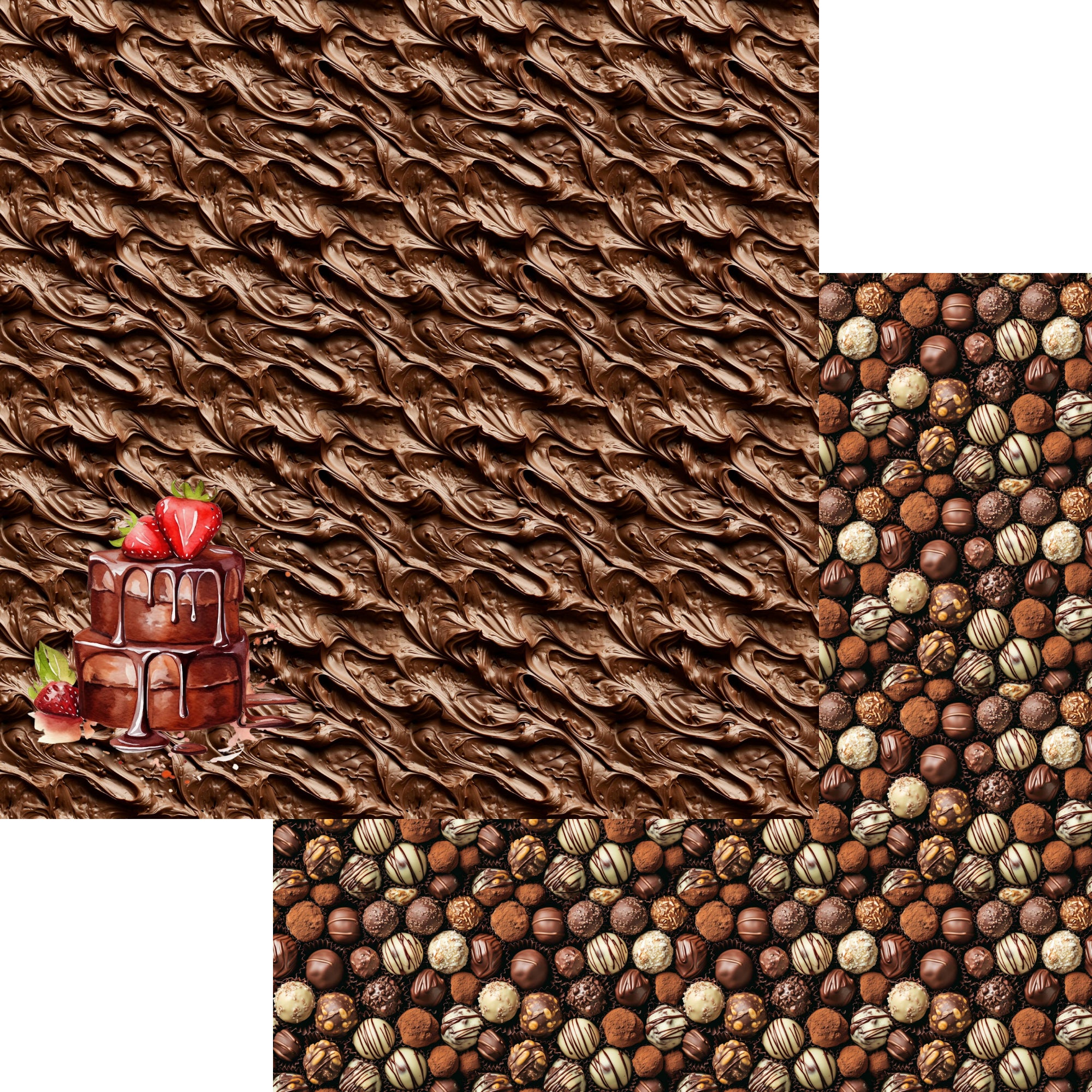 Chocolate Heaven 12 x 12 Scrapbook Paper & Embellishment Kit by SSC Designs