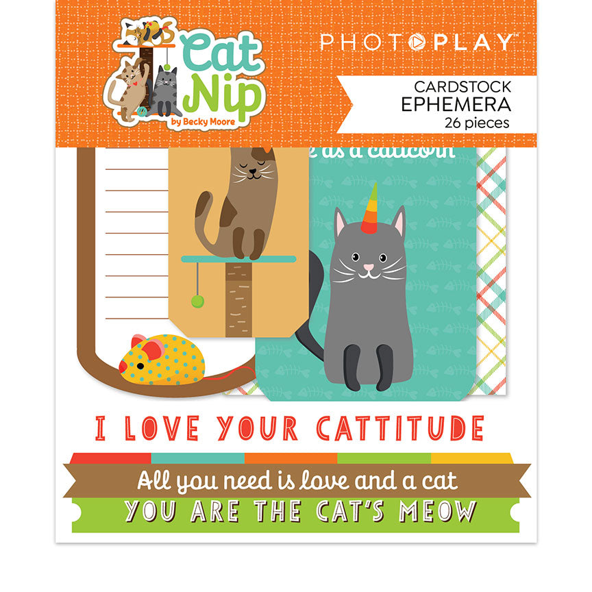Cat Nip Collection Scrapbook Ephemera Die Cut Embellishments by Photo Play Paper
