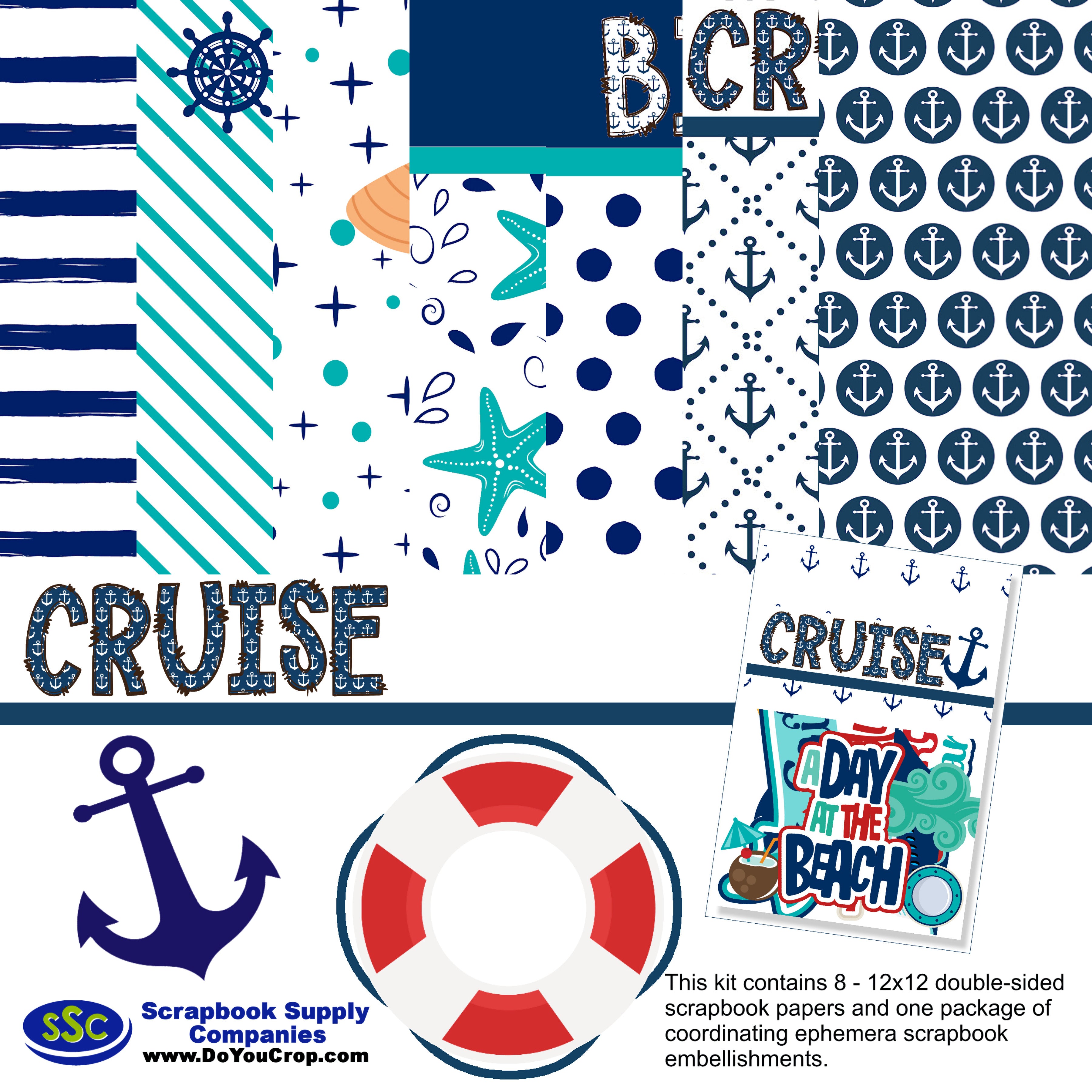 Cruise Collection Cruise 2025 12 x 12 Double-Sided Scrapbook Paper by SSC Designs