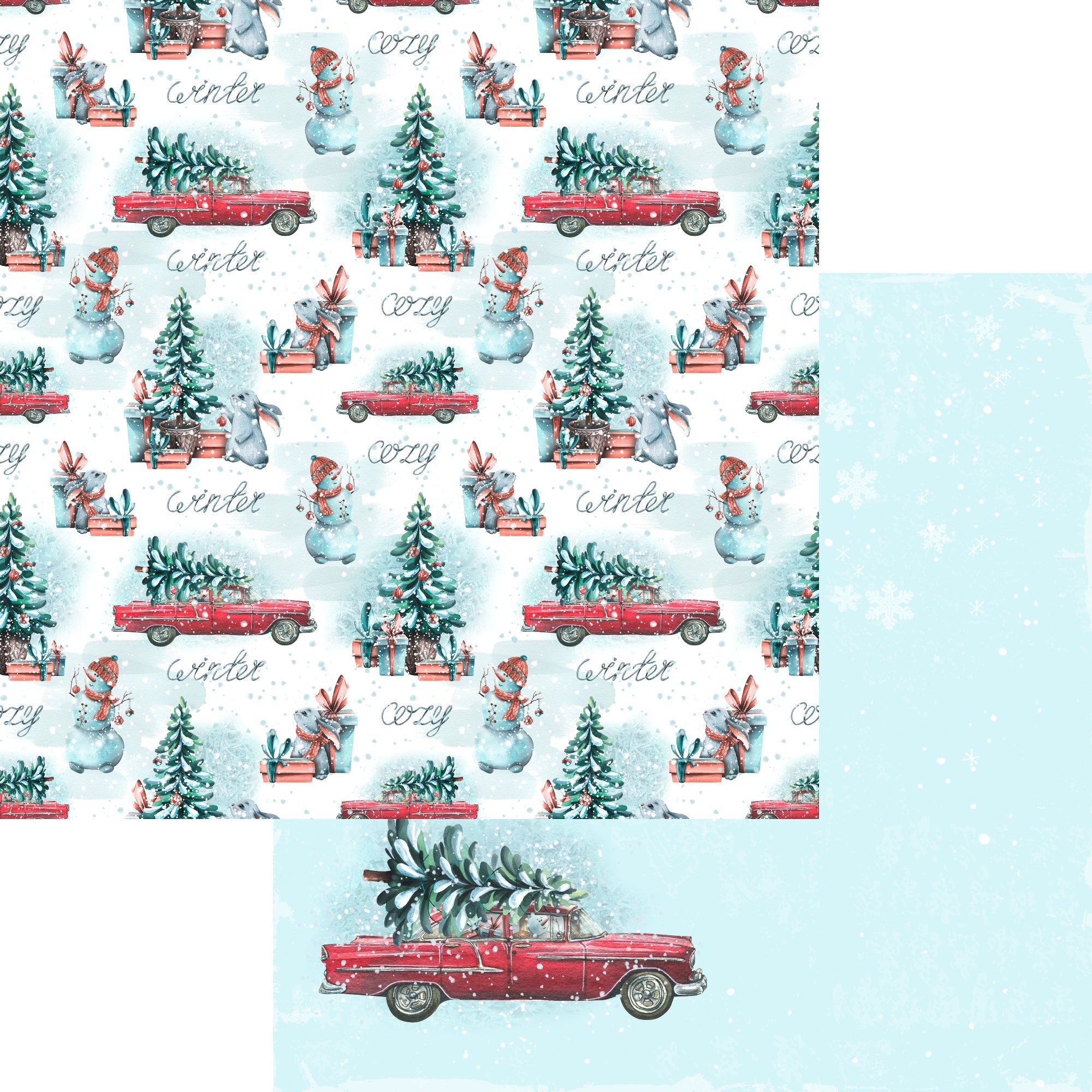 Cozy Winter Collection Dashing Through The Snow 12 x 12 Double-Sided Scrapbook Paper by SSC Designs