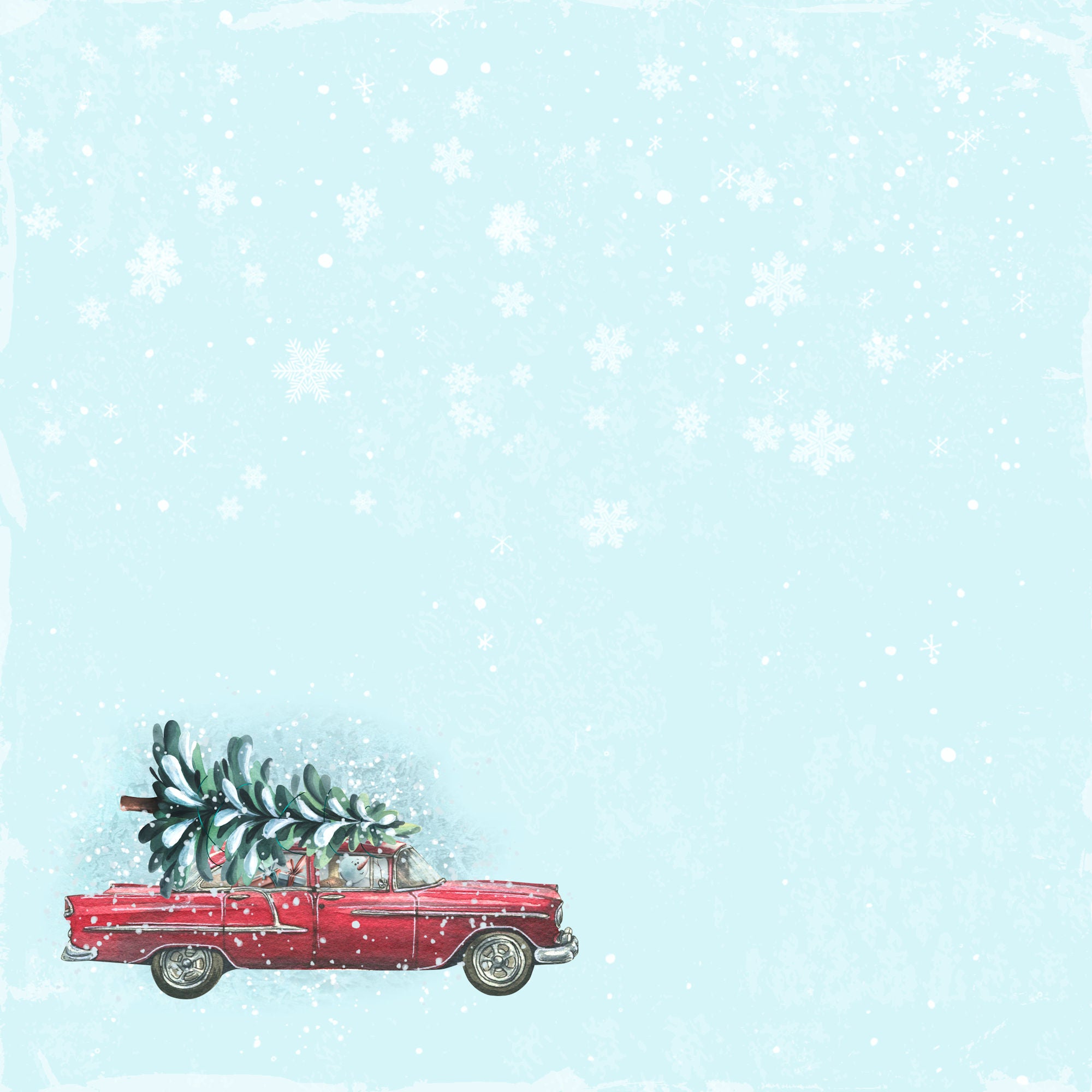 Cozy Winter Collection Dashing Through The Snow 12 x 12 Double-Sided Scrapbook Paper by SSC Designs