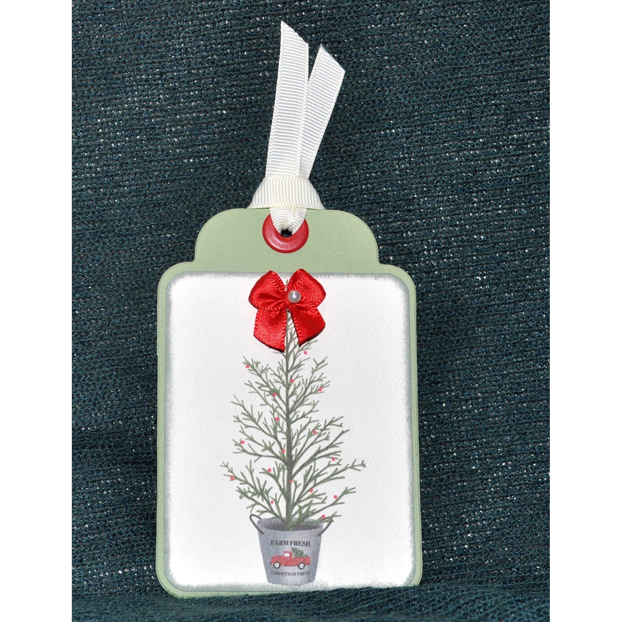 Christmas Collection Farm Fresh Christmas Trees 3.5 x 5 Scrapbook Tag Embellishment by SSC Designs