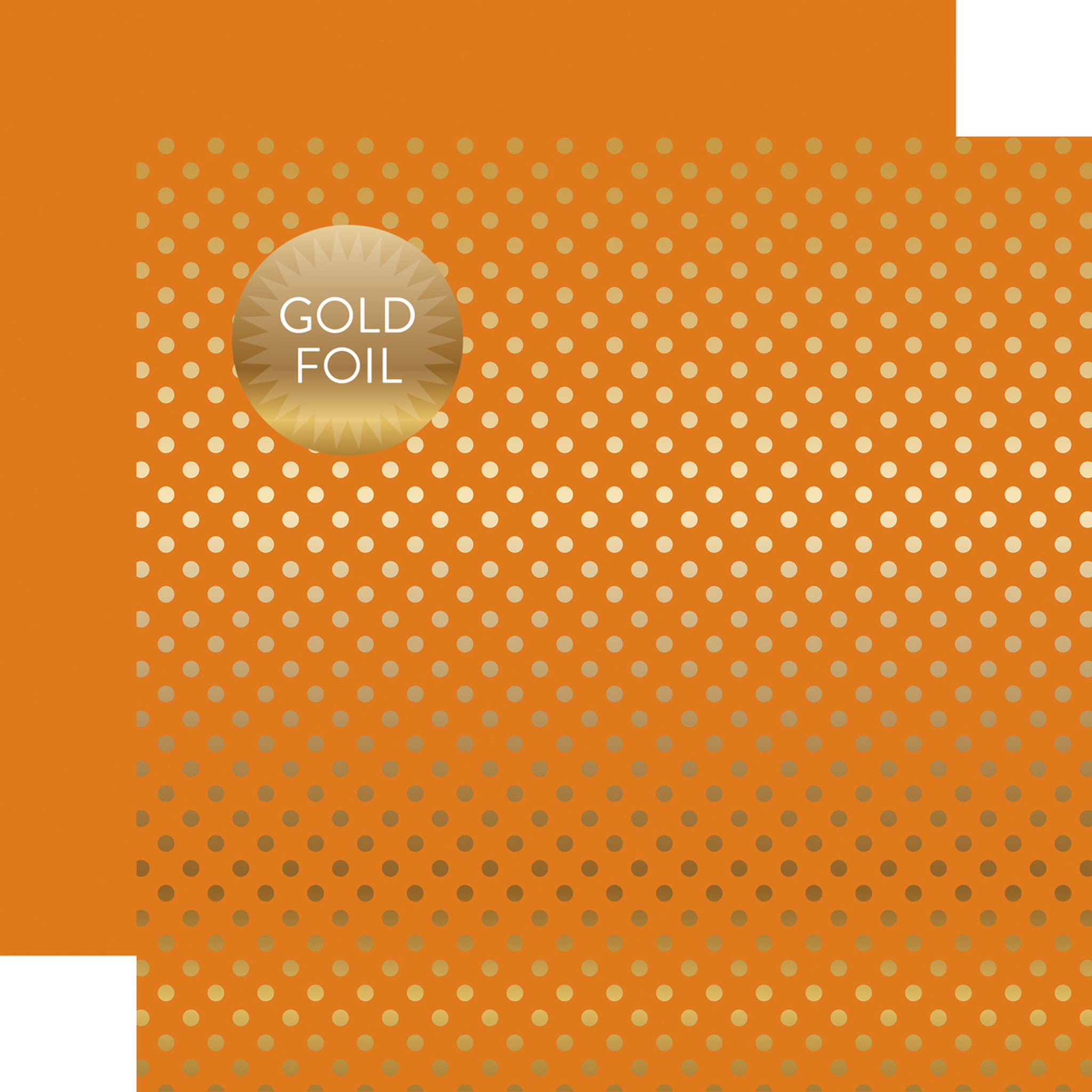 Dots & Stripes Collection Orange Gold Foil 12 x 12 Double-Sided Scrapbook Paper by Echo Park Paper