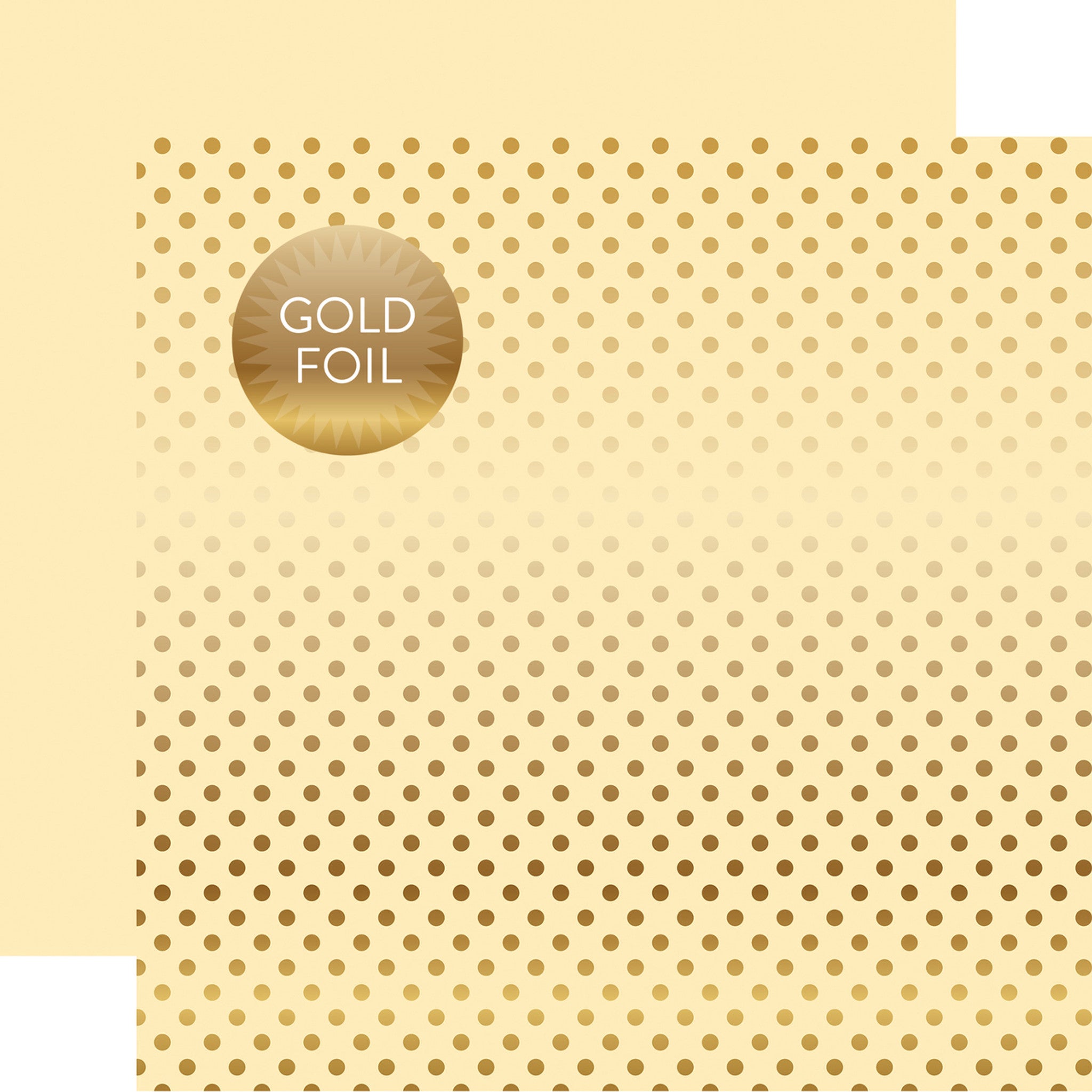 Dots & Stripes Collection Cream Gold Foil 12 x 12 Double-Sided Scrapbook Paper by Echo Park Paper