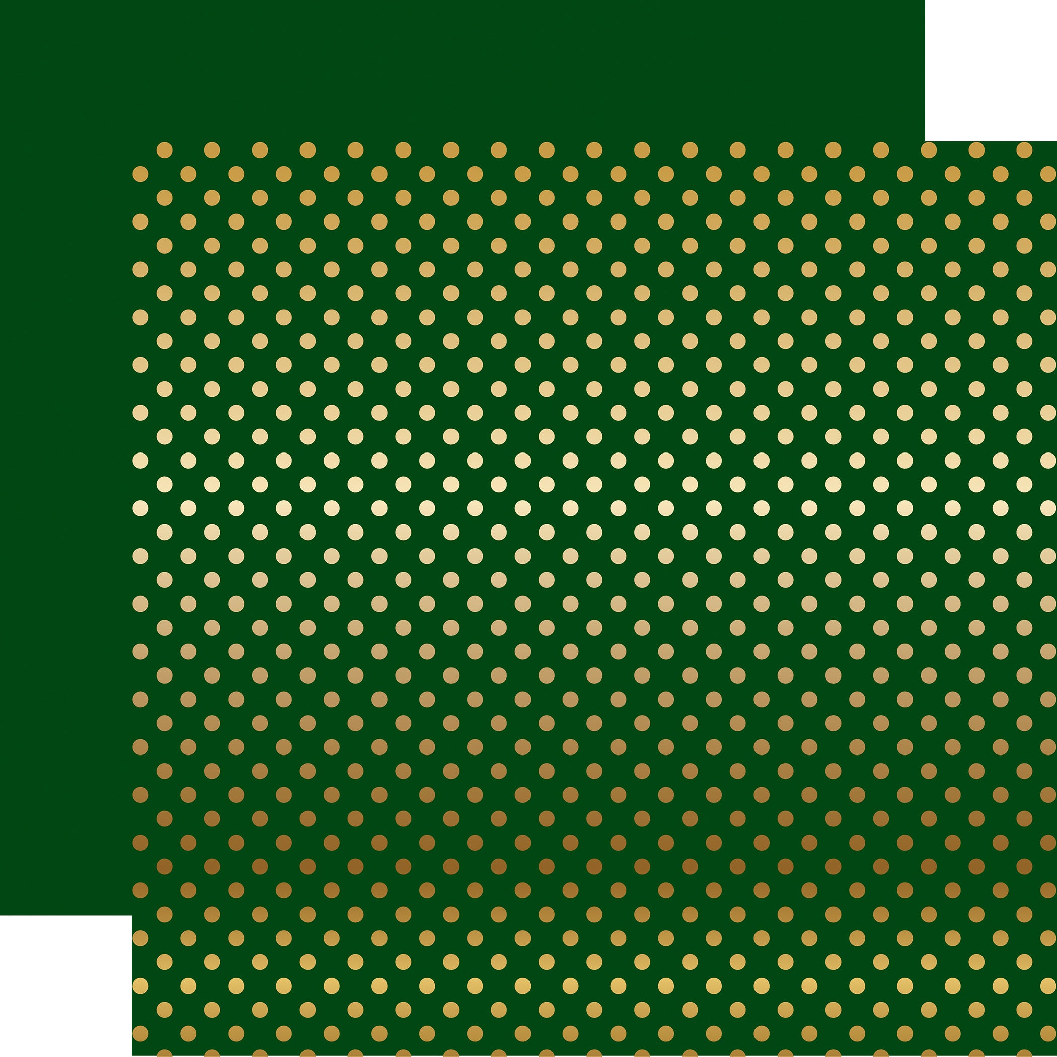 Dots & Stripes Collection Dark Green Gold Foil 12 x 12 Double-Sided Scrapbook Paper by Echo Park Paper