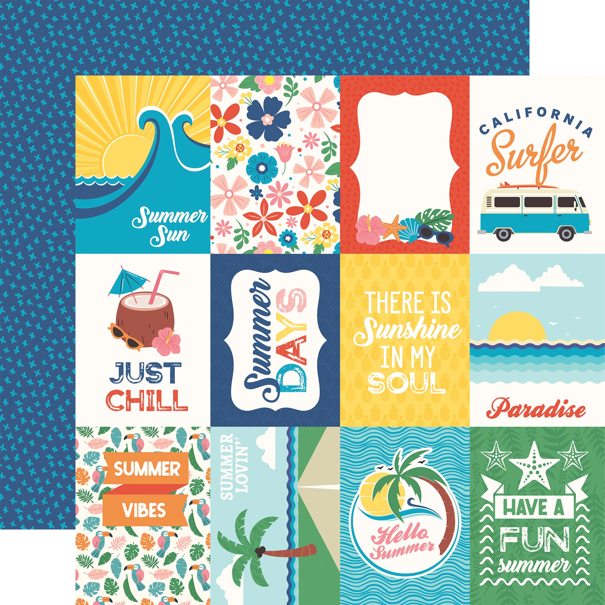 Endless Summer Collection 13-Piece Collection Kit by Echo Park Paper-12 Papers, 1 Sticker