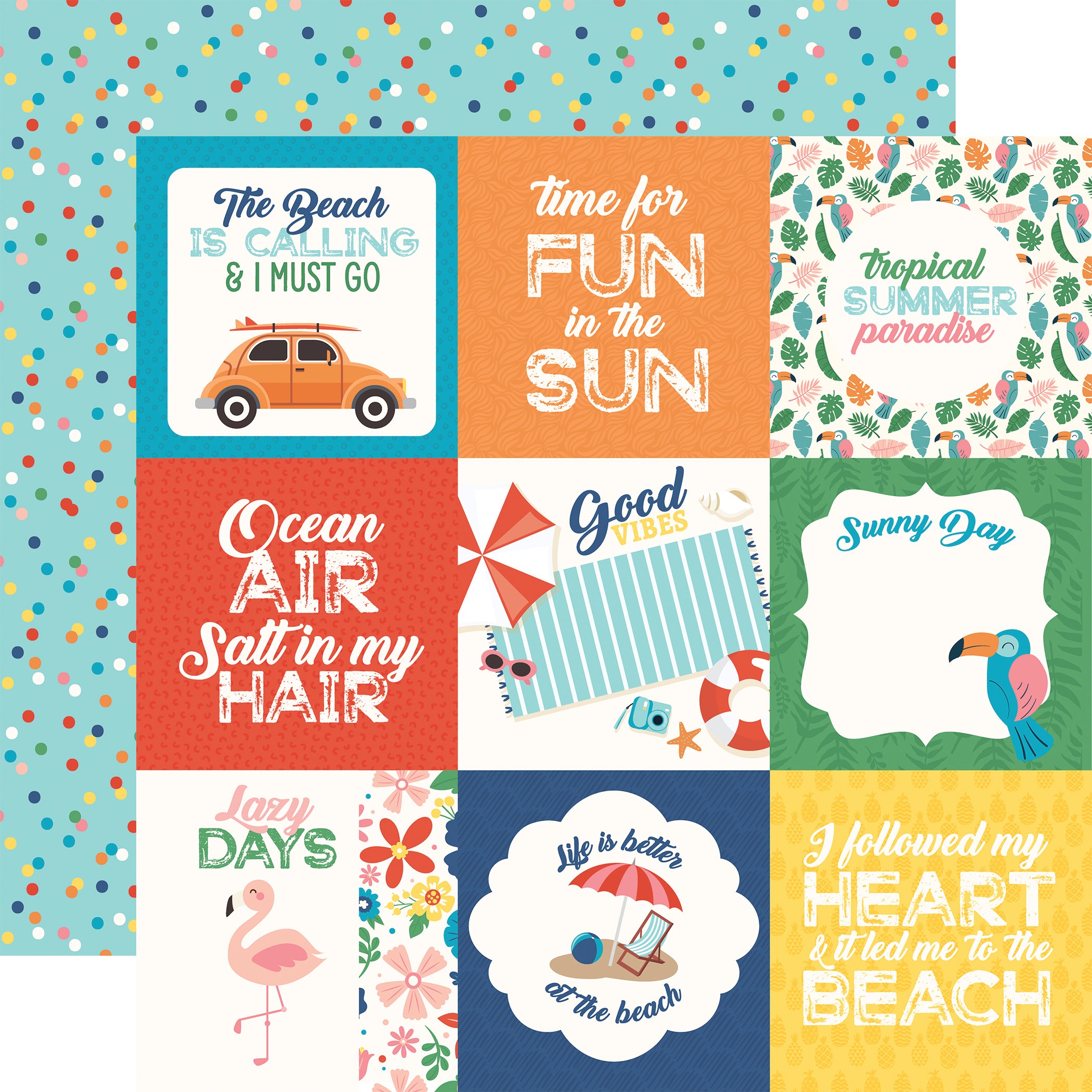 Endless Summer Collection 13-Piece Collection Kit by Echo Park Paper-12 Papers, 1 Sticker