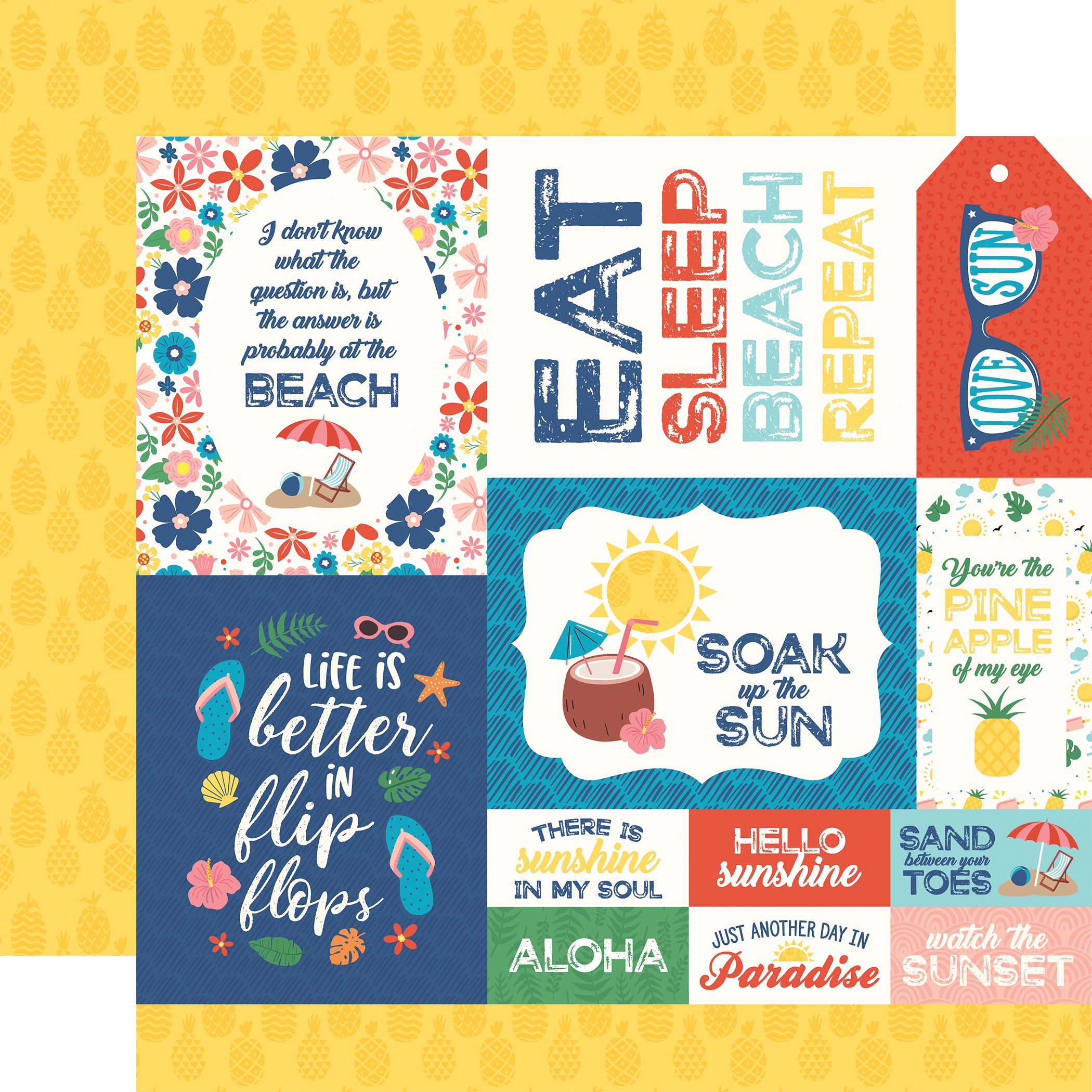 Endless Summer Collection 13-Piece Collection Kit by Echo Park Paper-12 Papers, 1 Sticker