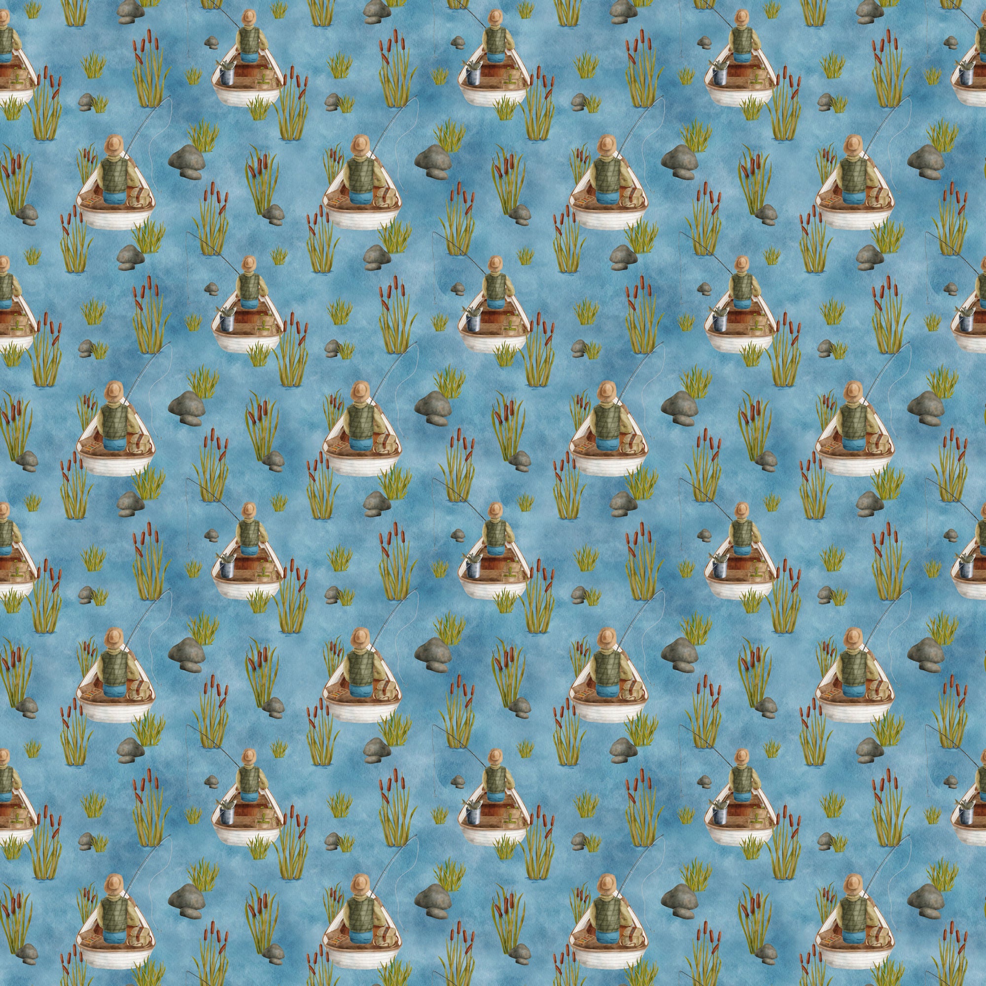 Fish Tales Collection Fish You Were Here 12 x 12 Double-Sided Scrapbook Paper by SSC Designs