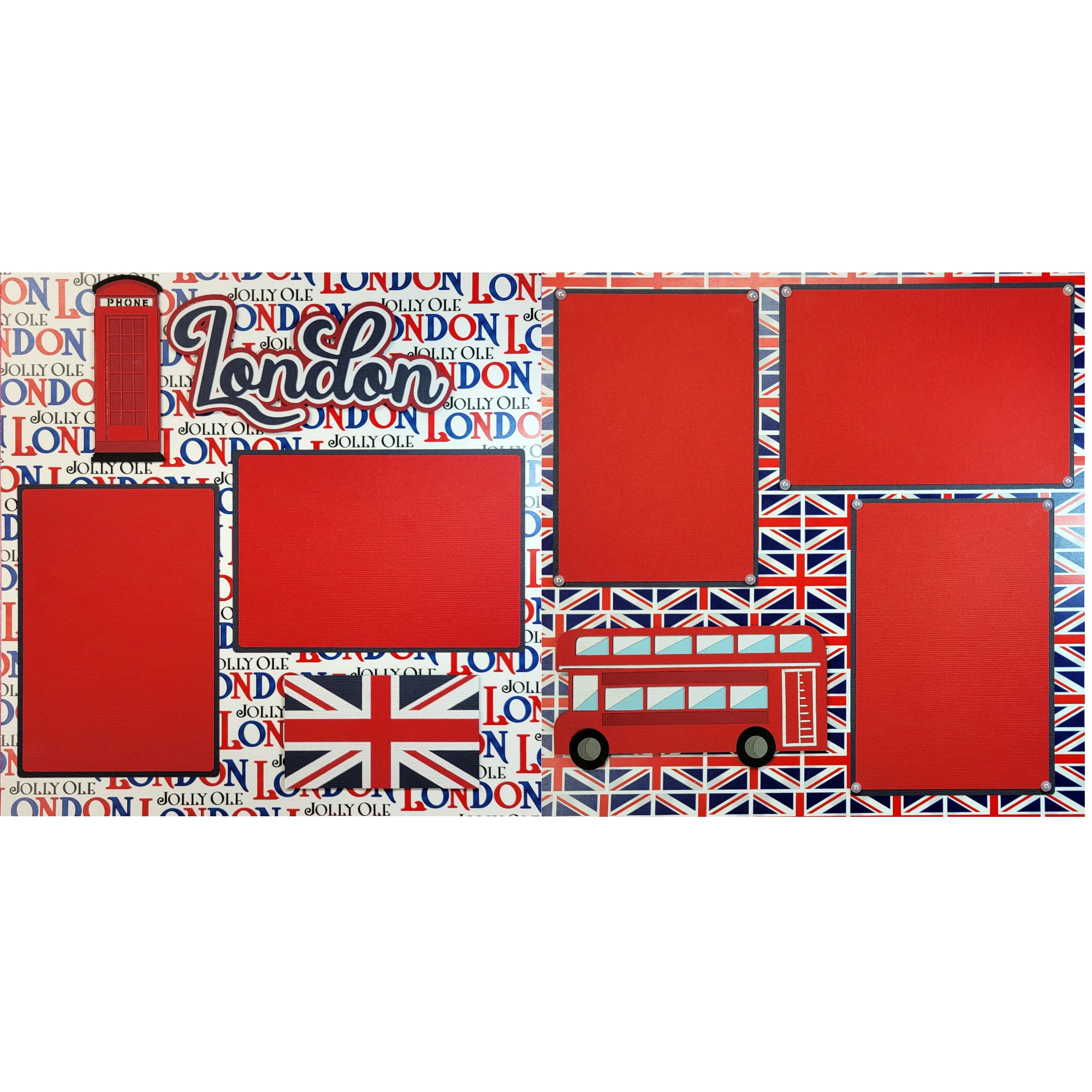 London (2) - 12 x 12 Pages, Fully-Assembled & Hand-Crafted 3D Scrapbook Premade by SSC Designs