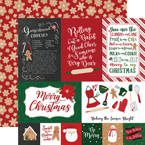 A Gingerbread Christmas Collection 12 x 12 Scrapbook Paper & Sticker Pack by Echo Park Paper