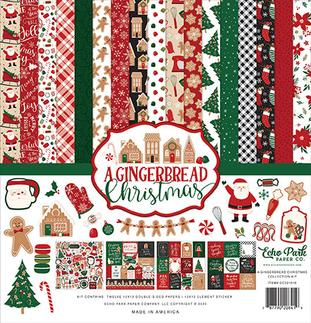 A Gingerbread Christmas Collection 12 x 12 Scrapbook Paper & Sticker Pack by Echo Park Paper