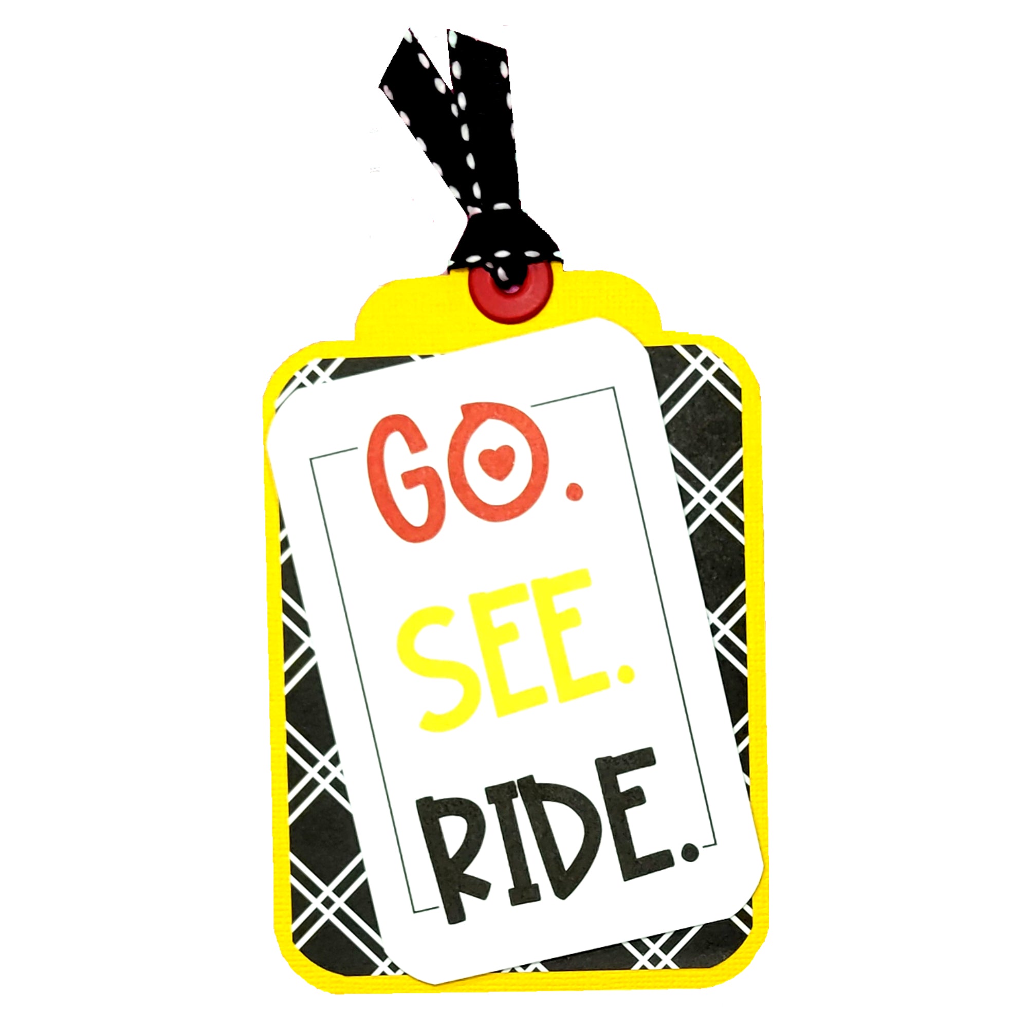 Disneyana Collection Go. See. Ride.  3 x 5 Coordinating Scrapbook Tag Embellishment by SSC Designs