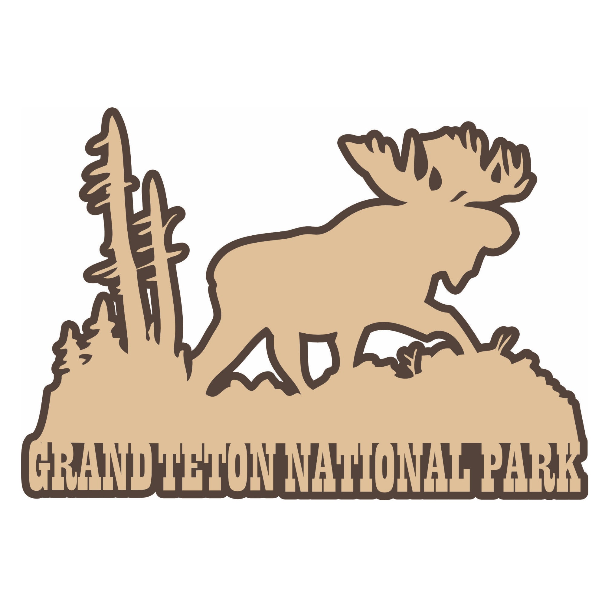 Grand Teton National Park Title 4 x 7  Fully-Assembled Laser Cut Scrapbook Embellishment by SSC Laser Designs