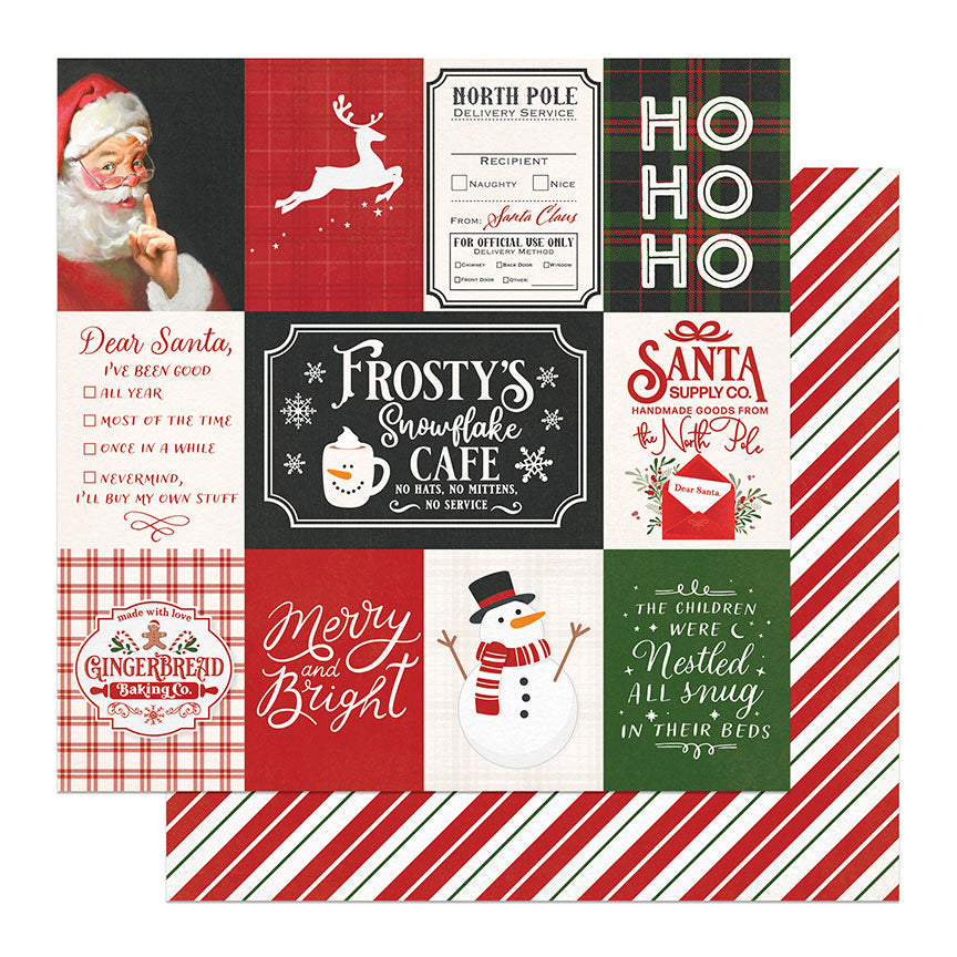 Holly & Ivy Collection Santa Supply Co 12 x 12 Double-Sided Scrapbook Paper by Photo Play Paper