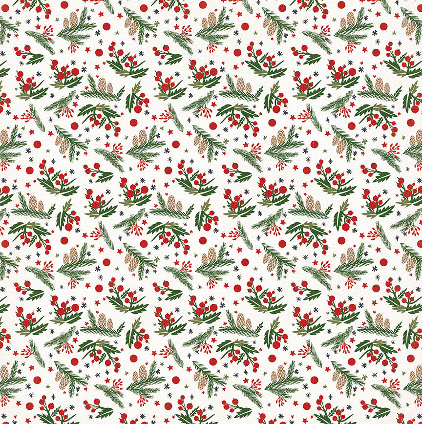 Holly & Ivy Collection Holly 12 x 12 Double-Sided Scrapbook Paper by Photo Play Paper