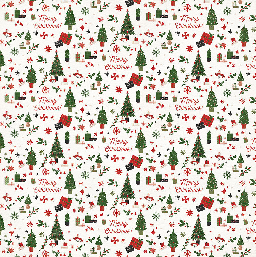 Holly & Ivy Collection Merry Christmas 12 x 12 Double-Sided Scrapbook Paper by Photo Play Paper