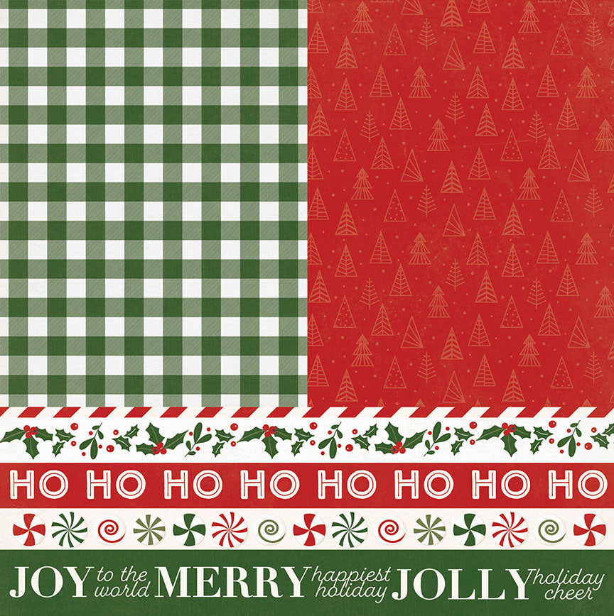 Holly & Ivy Collection Ho Ho Ho 12 x 12 Double-Sided Scrapbook Paper by Photo Play Paper