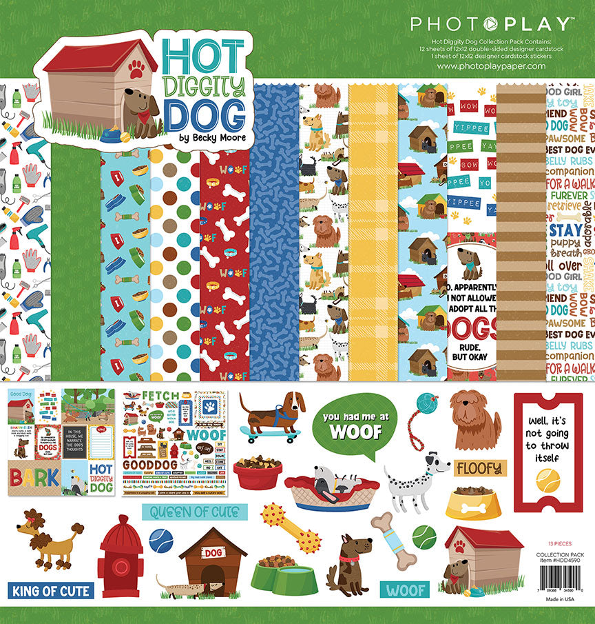 Hot Diggity Dog Collection 12 x 12 Double-Sided Scrapbook Collection Kit by Photo Play Paper