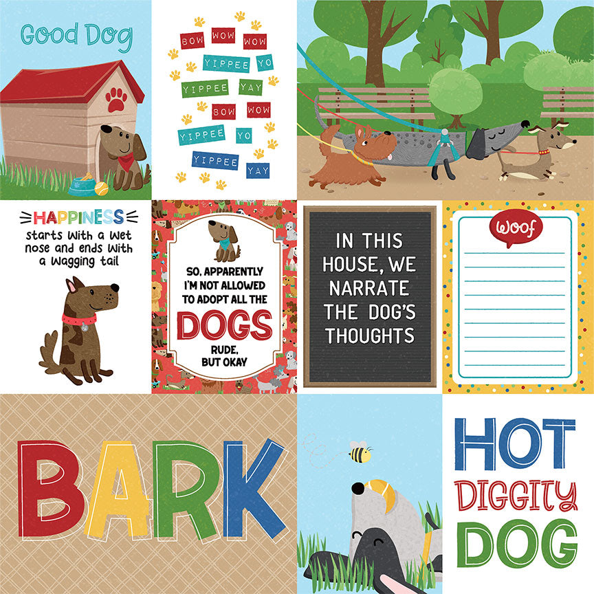 Hot Diggity Dog Collection Yippee Yay 12 x 12 Double-Sided Scrapbook Paper by Photo Play Paper