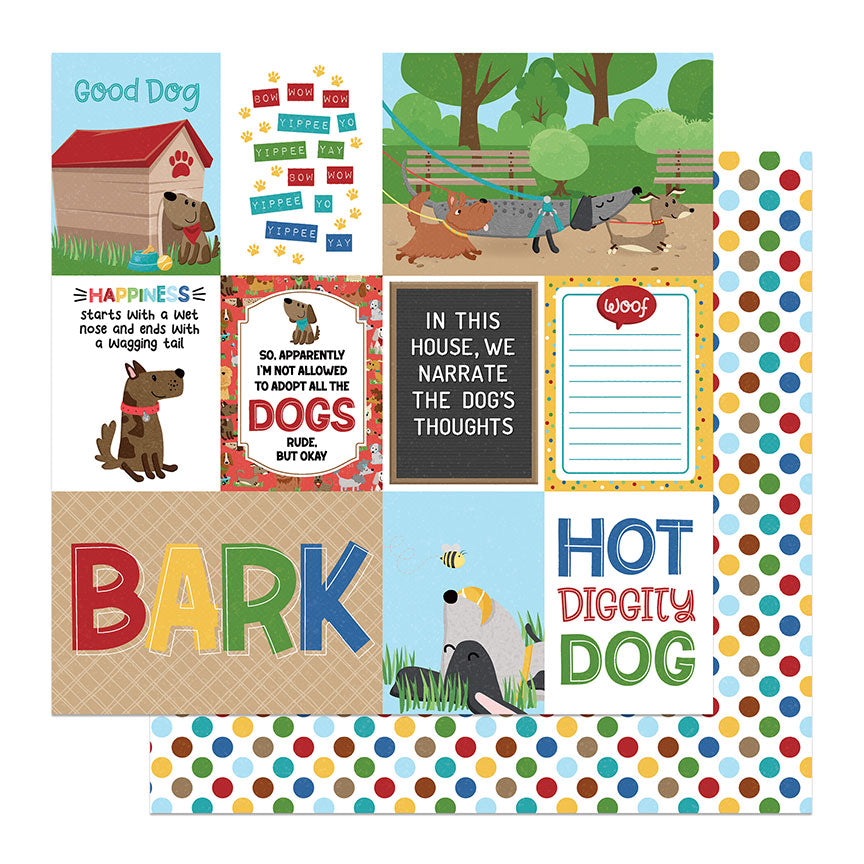 Hot Diggity Dog Collection Yippee Yay 12 x 12 Double-Sided Scrapbook Paper by Photo Play Paper