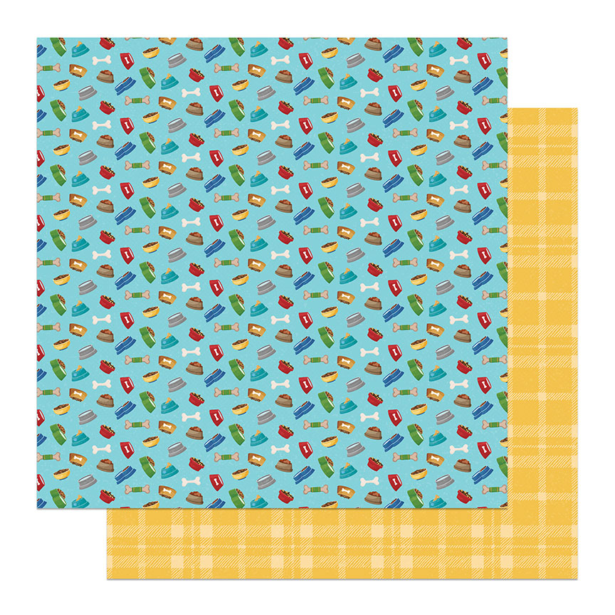 Hot Diggity Dog Collection Kibbles & Cookies 12 x 12 Double-Sided Scrapbook Paper by Photo Play Paper