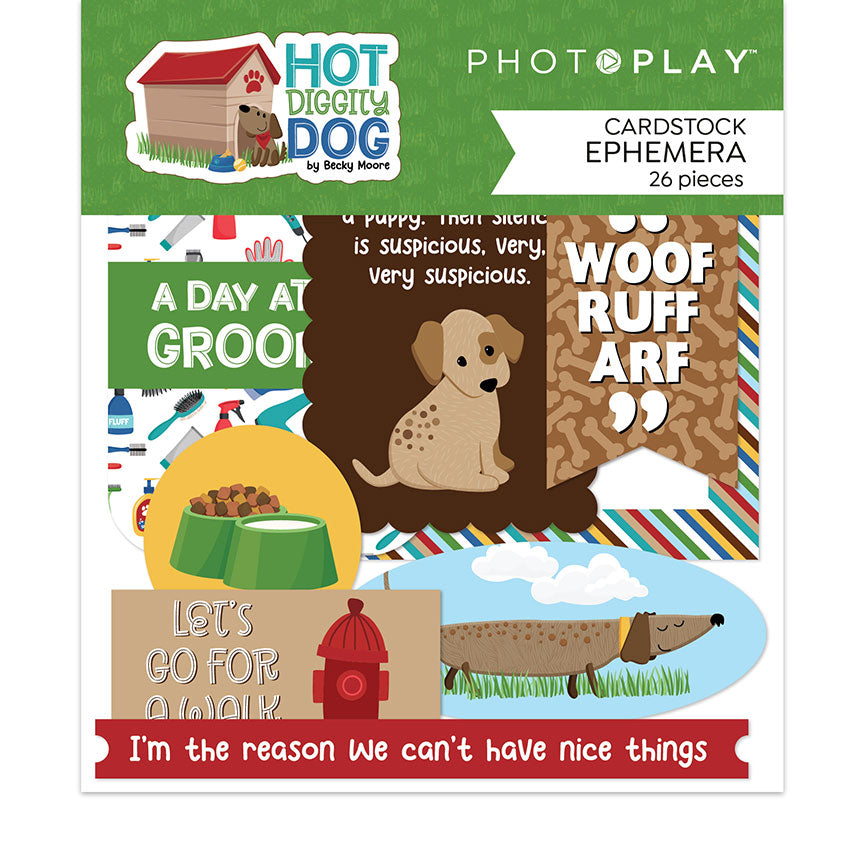 Hot Diggity Dog Collection Scrapbook Ephemera Die Cut Embellishments by Photo Play Paper