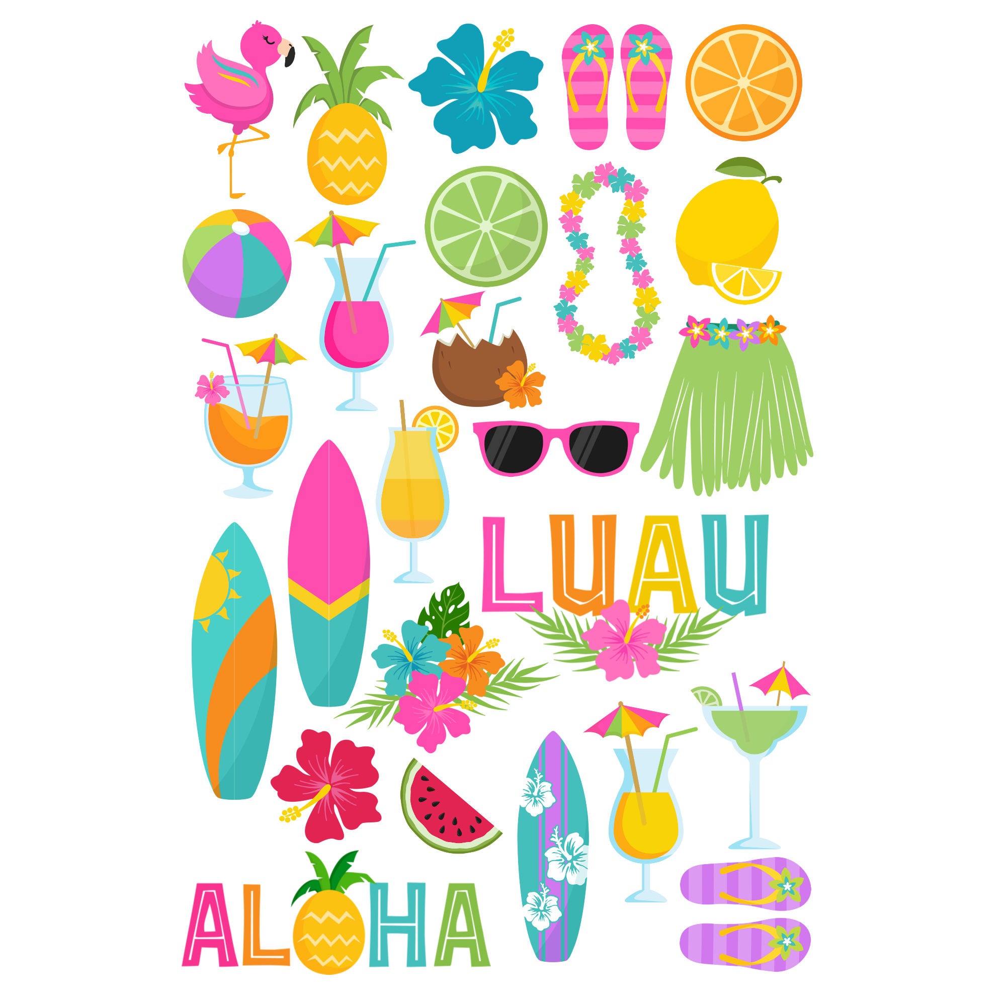 Hawaiian Luau 12 x 12 Scrapbook Paper & Embellishment Kit by SSC Designs