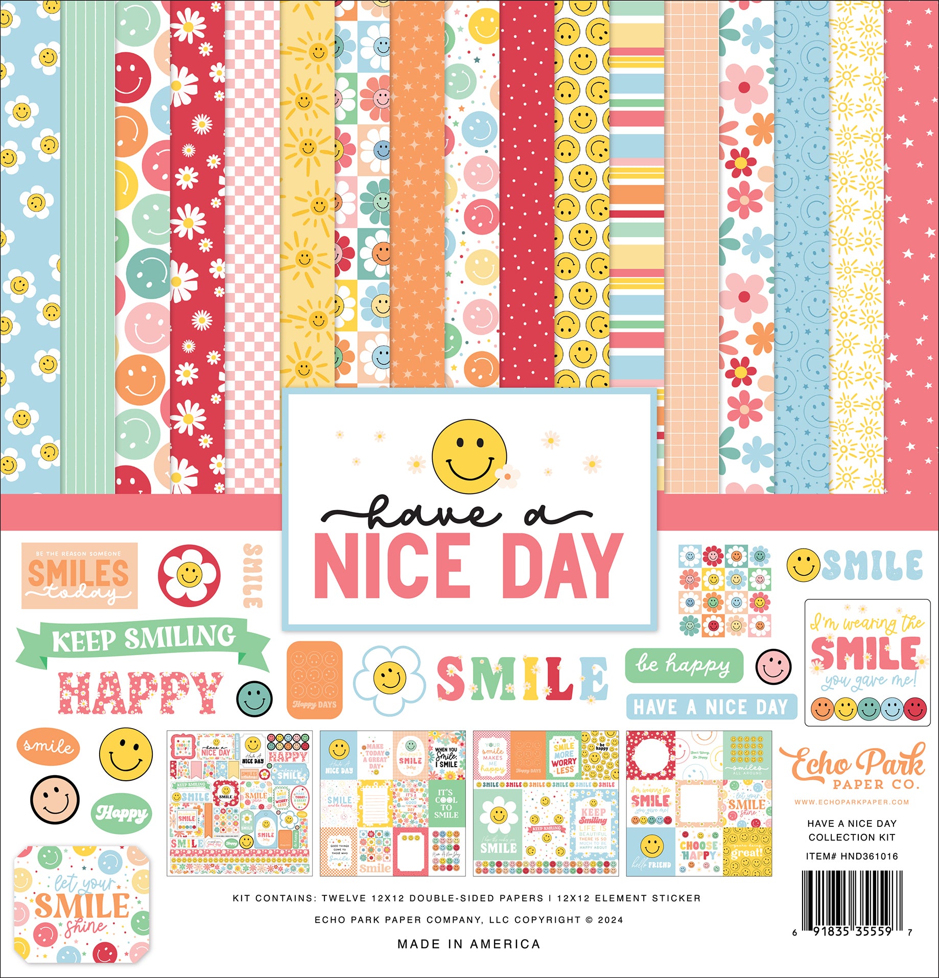 Have A Nice Day Collection 12 x 12 Scrapbook Collection Pack by Echo Park Paper