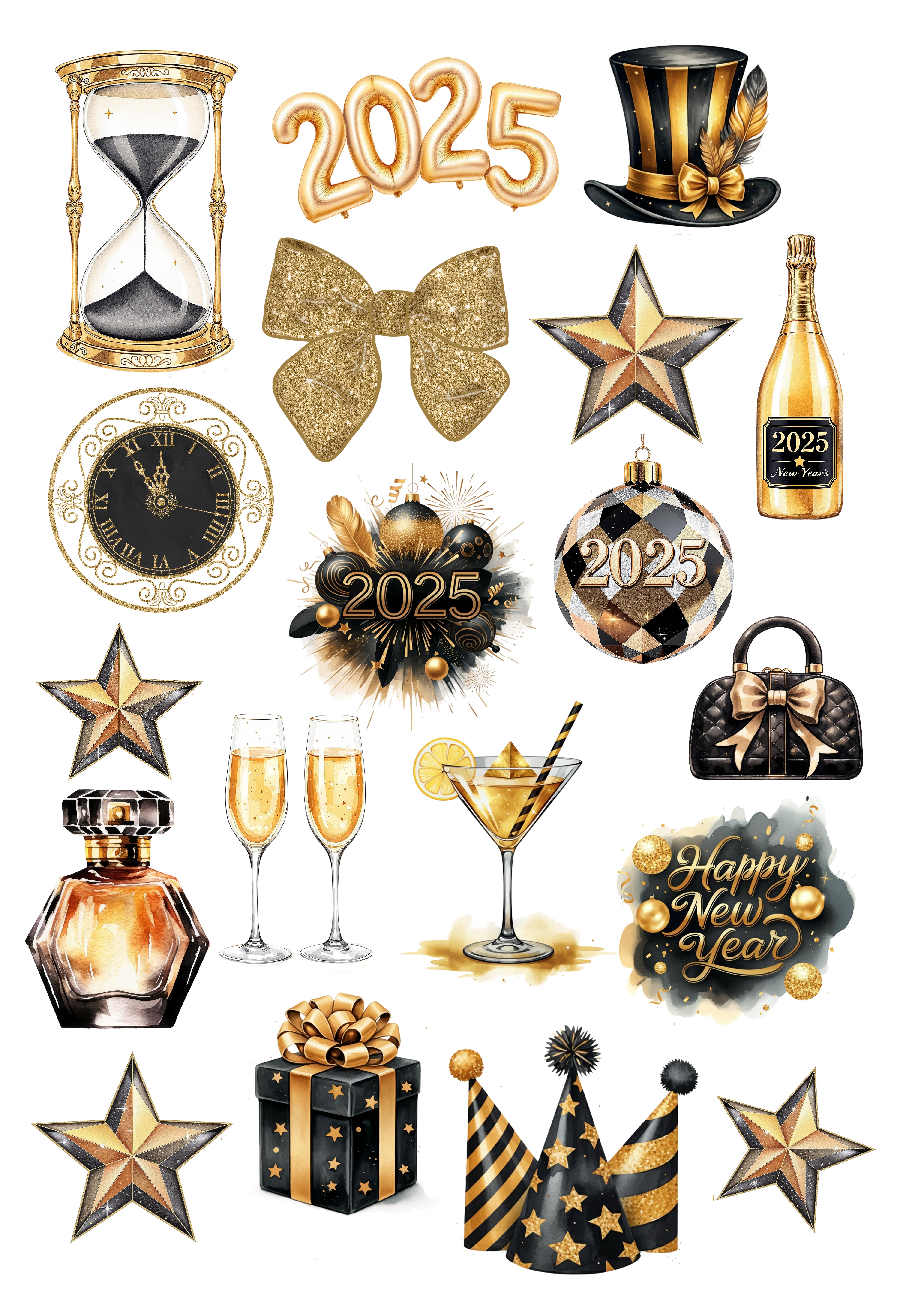 Happy New Year 2025 12 x 12 Scrapbook Paper & Embellishment Kit by SSC Designs