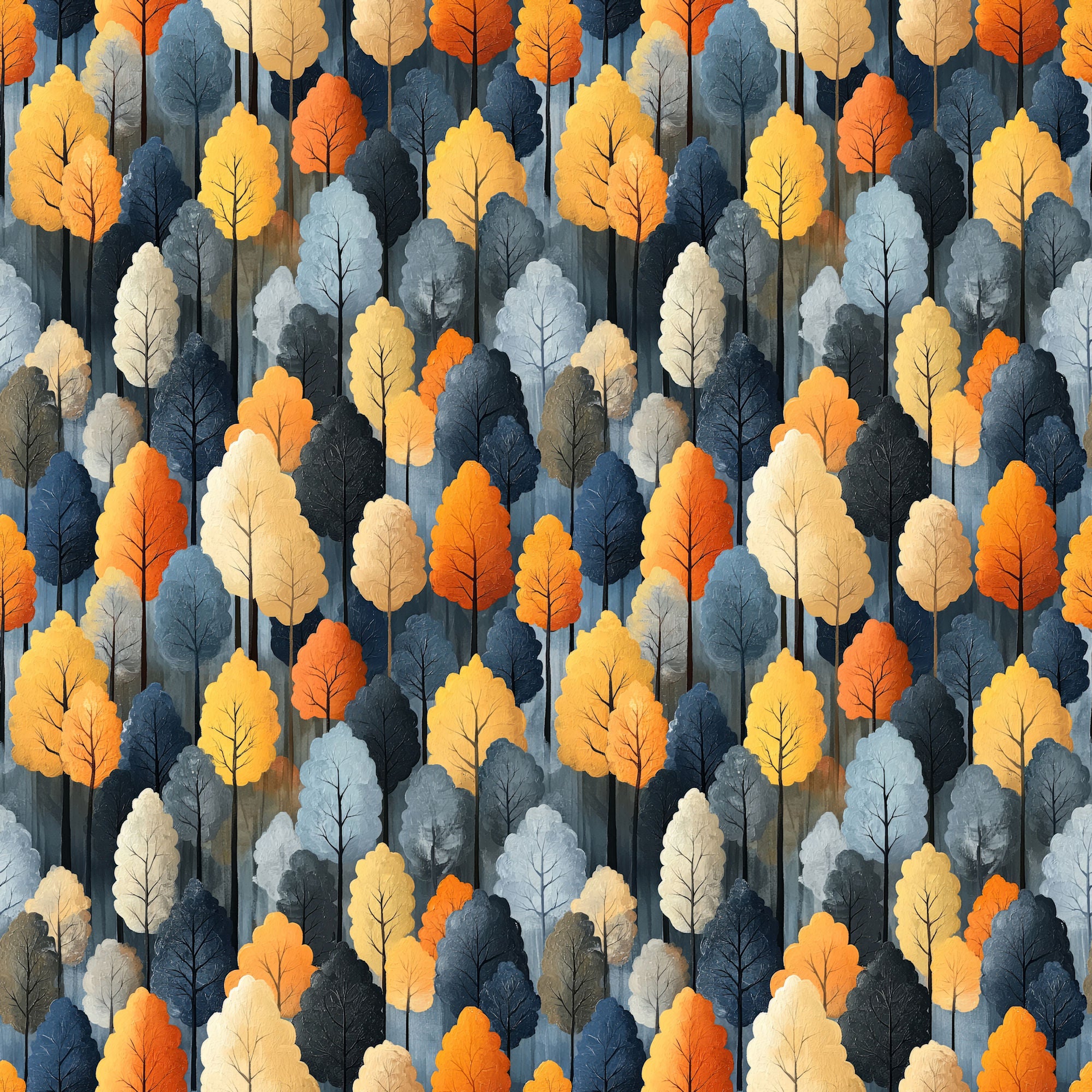 Indigo Fall Collection Beautiful Birch 12 x 12 Double-Sided Scrapbook Paper by SSC Designs