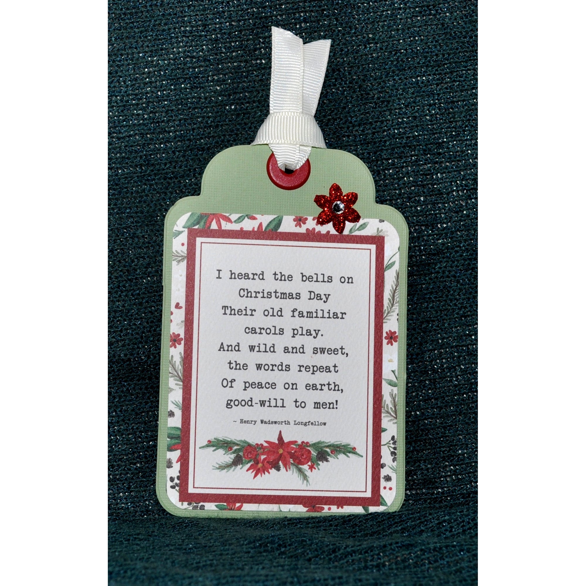 Christmas Collection I Heard The Bells 3.5 x 5 Scrapbook Tag Embellishment by SSC Designs