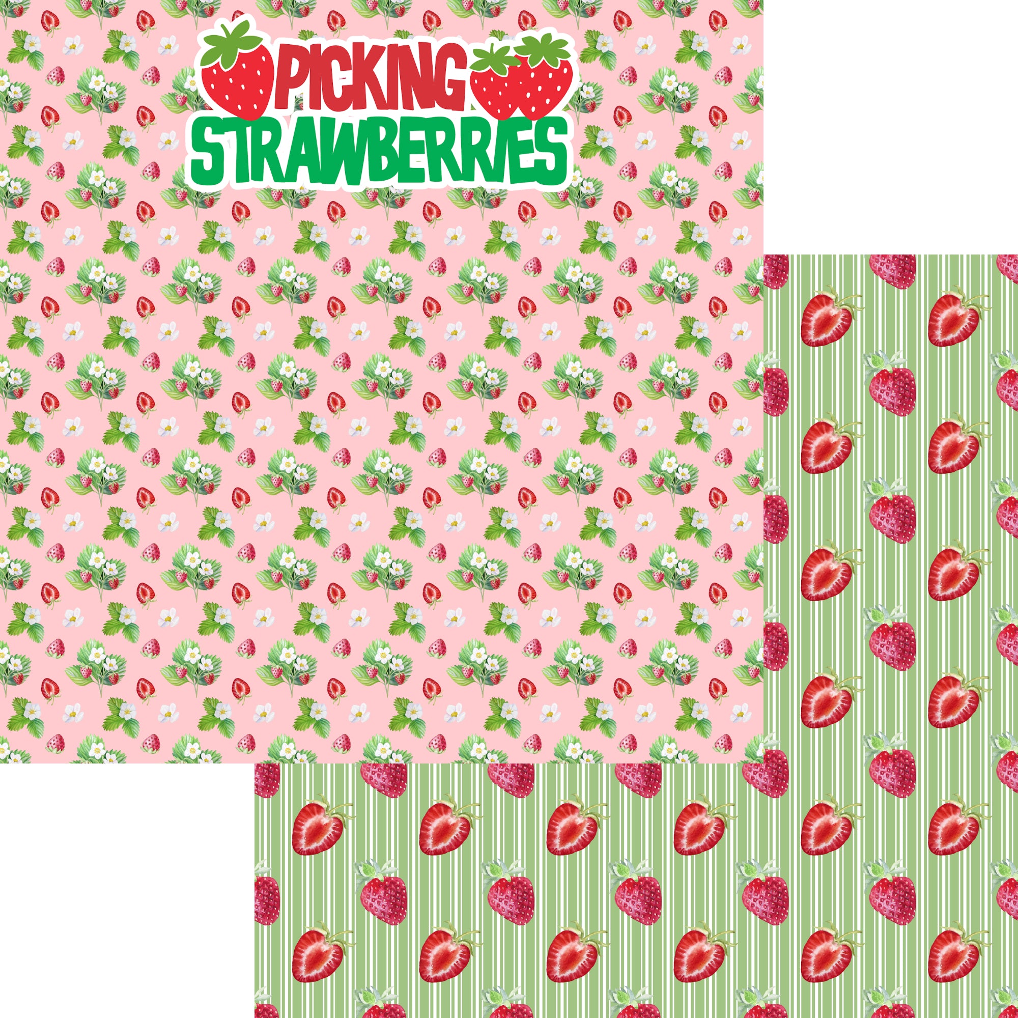 Just Fun Collection Picking Strawberries 12 x 12 Double-Sided Scrapbook Paper by SSC Designs