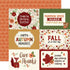 I Love Fall Collection 6x4 Journaling Cards 12 x 12 Double-Sided Scrapbook Paper by Echo Park Paper