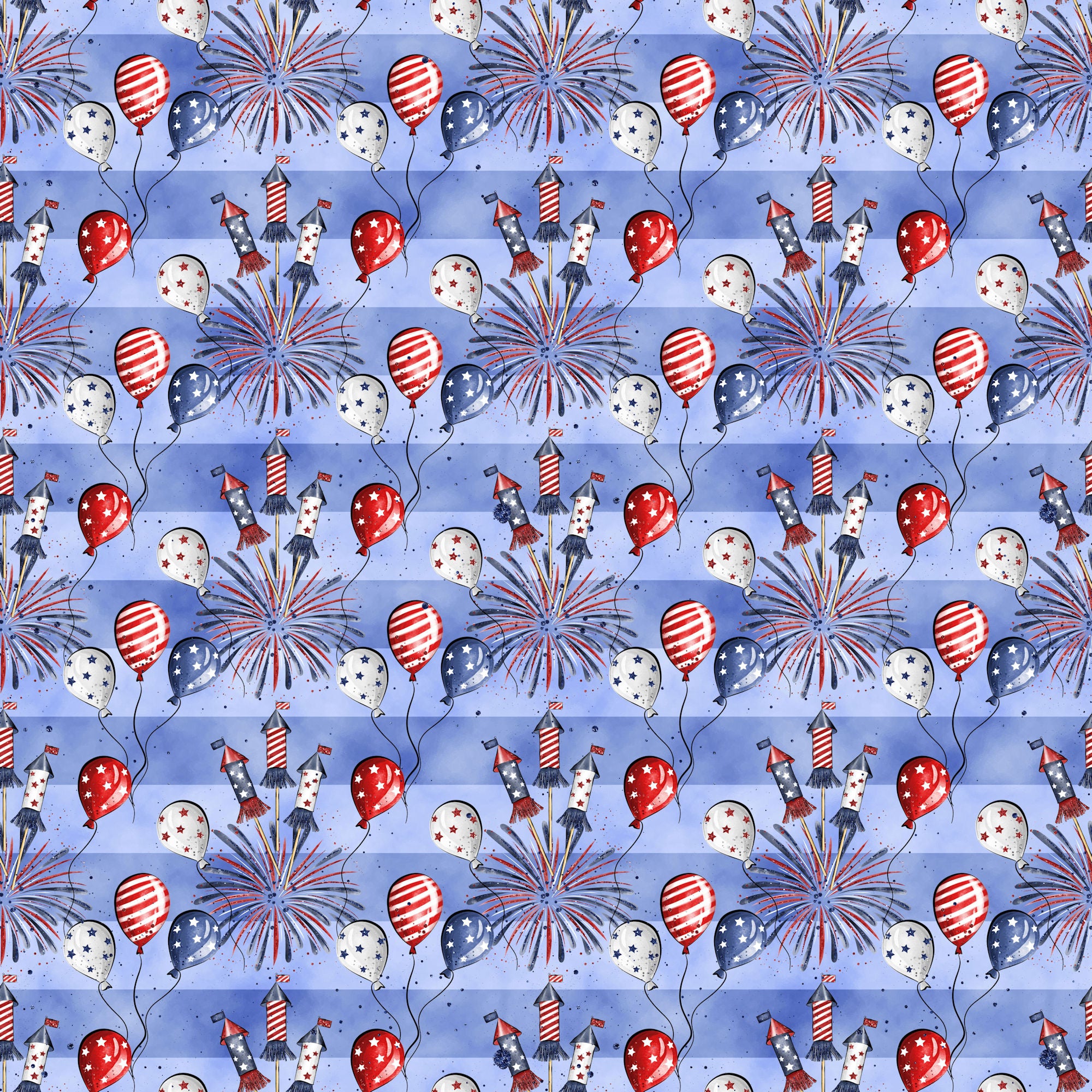 Lady Liberty Collection Red, White & Balloon 12 x 12 Double-Sided Scrapbook Paper by SSC Designs