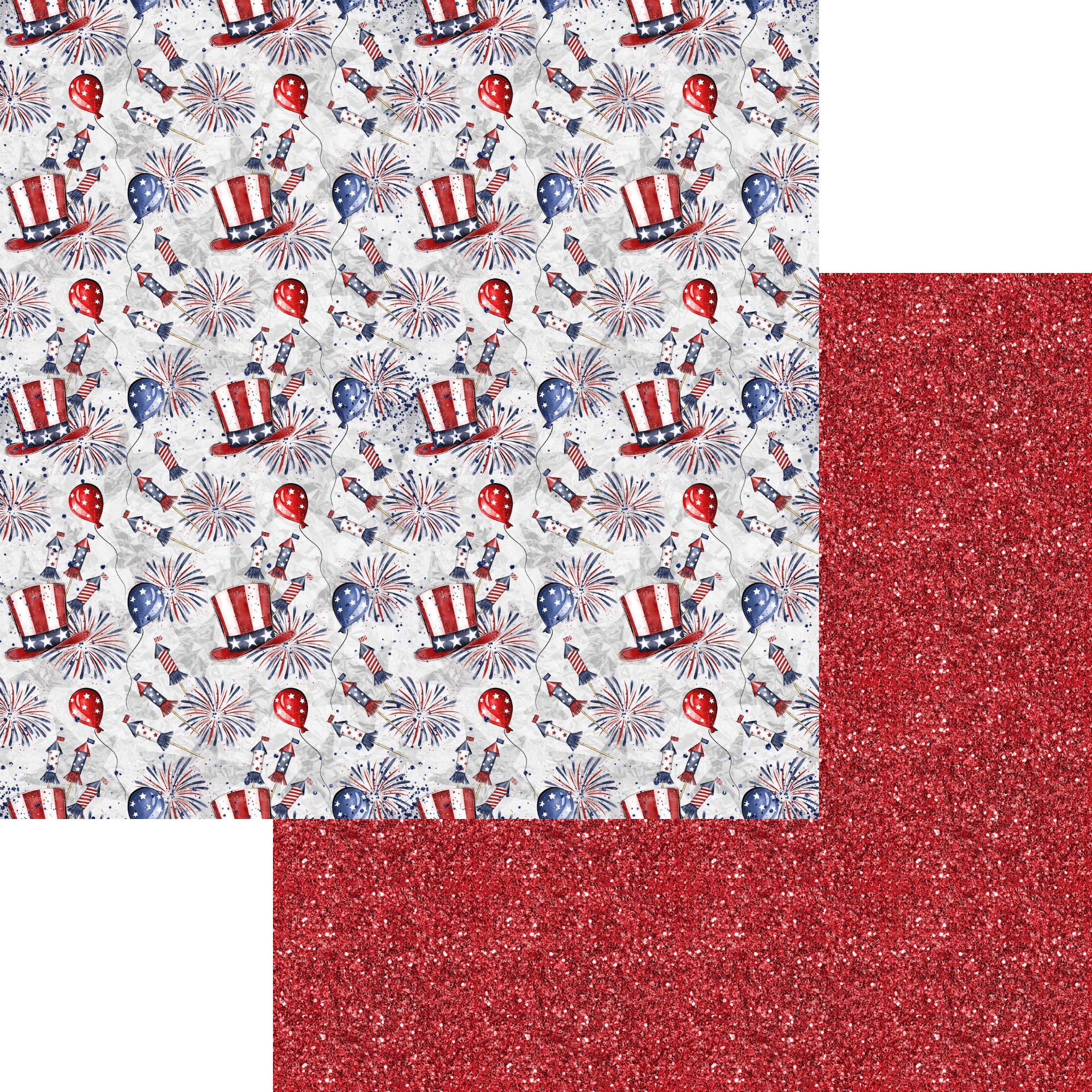 Lady Liberty Collection Patriotic Collage 12 x 12 Double-Sided Scrapbook Paper by SSC Designs