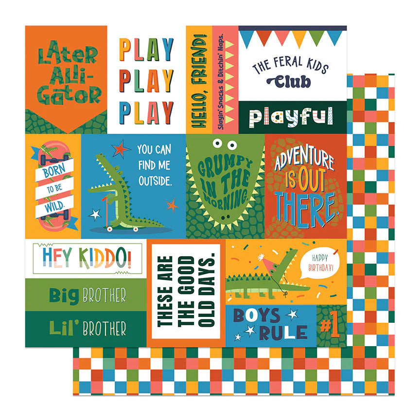 Later Gator Collection Adventure Cards 12 x 12 Double-Sided Scrapbook Paper by Photo Play Paper