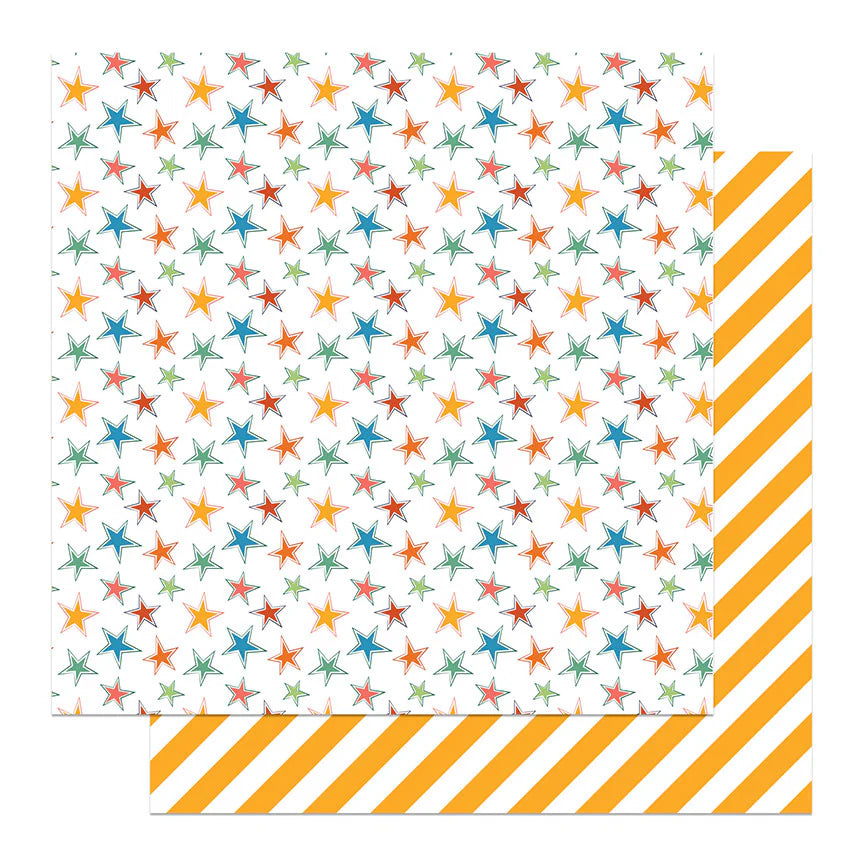 Later Gator Collection Cool Stars & Stripes 12 x 12 Double-Sided Scrapbook Paper by Photo Play Paper