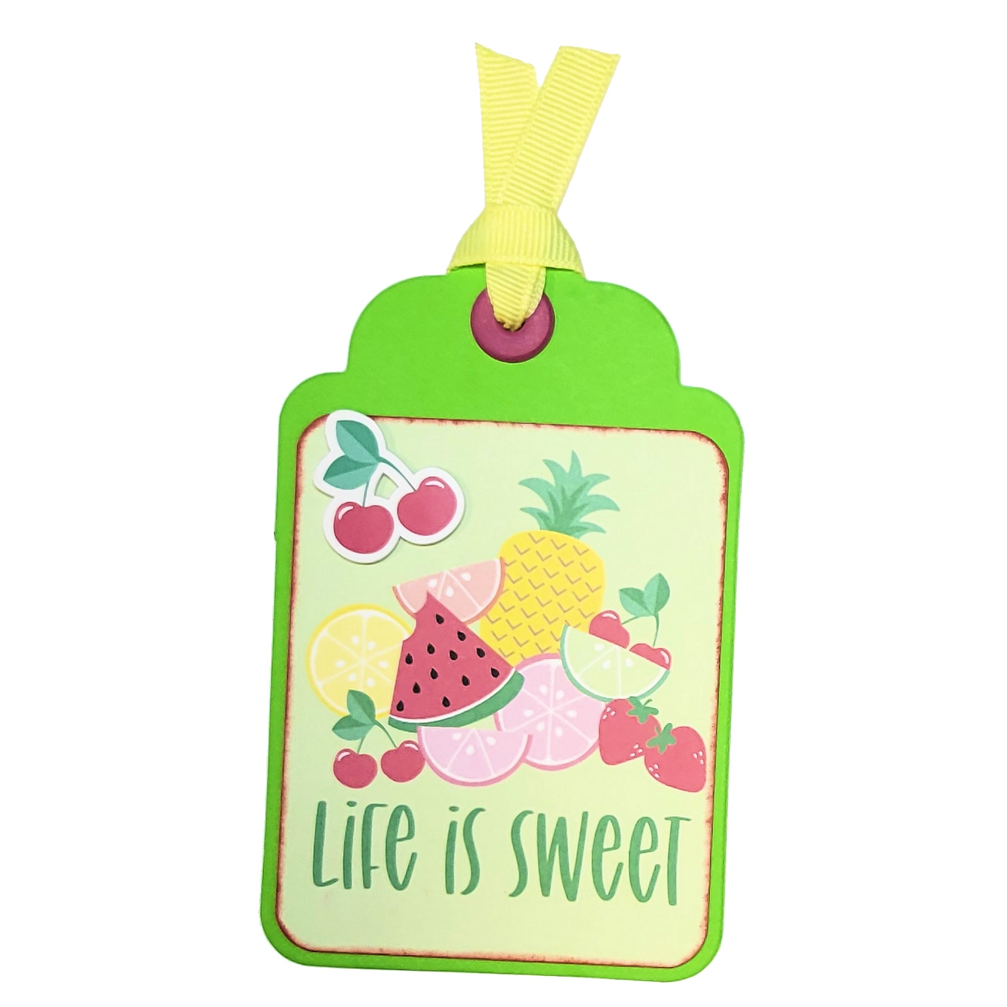 Sun Kissed Collection Life Is Sweet 3 x 5 Coordinating Scrapbook Tag Embellishment by SSC Designs