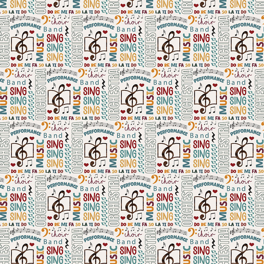 Music Notes Collection Staccato 12 x 12 Double-Sided Scrapbook Paper by Photo Play Paper