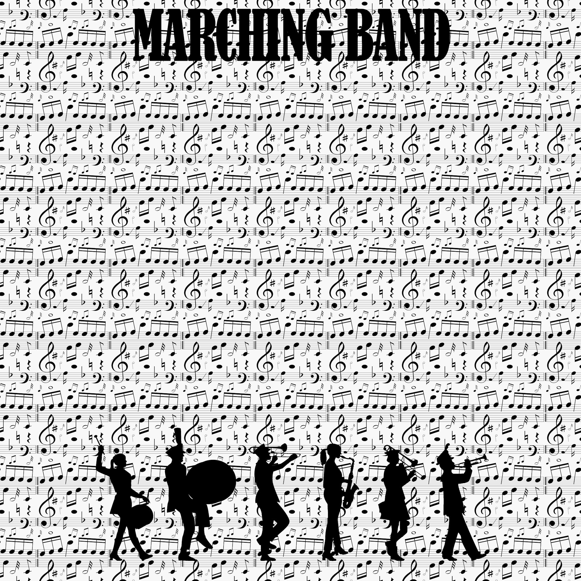 Musical Note Collection Marching Band 12 x 12 Double-Sided Scrapbook Paper By SSC Designs